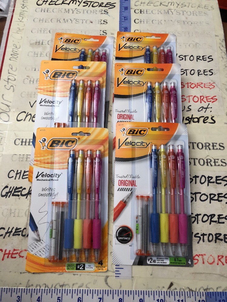 6X BIC Velocity Original Mechanical Pencil, Medium Point (0.7mm), 4-Count