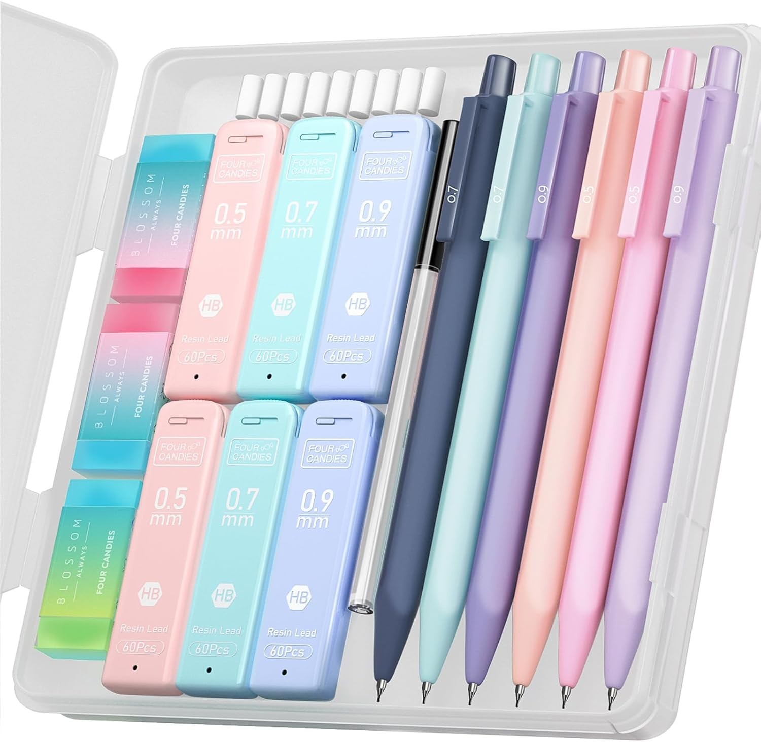 Adorable 6PCS Cute Mechanical Pencils with Triangular Grip – Ideal for All Ages