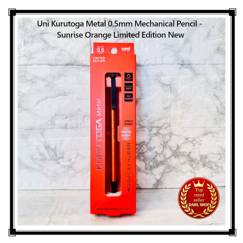 Uni Kurutoga Metal 0.5mm Mechanical Pencil – Sunrise Orange Limited Edition New
