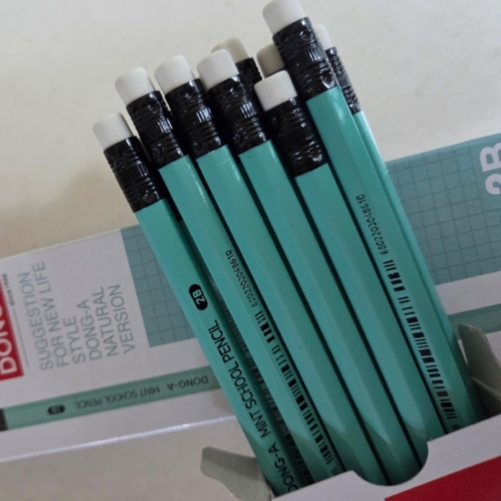 School Pencil 2B Mint 24 Pcs (12×2 Pack) Made in Korea Student Writing Drawing