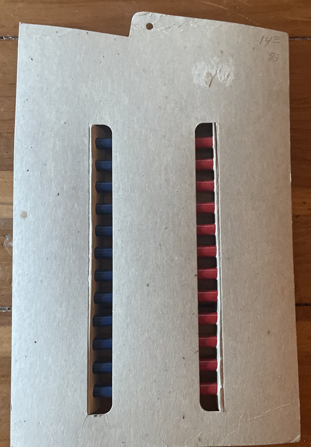 Eberhard Faber Red/Blue Pencils 12 Count Display Board Made U.S.A. Vintage