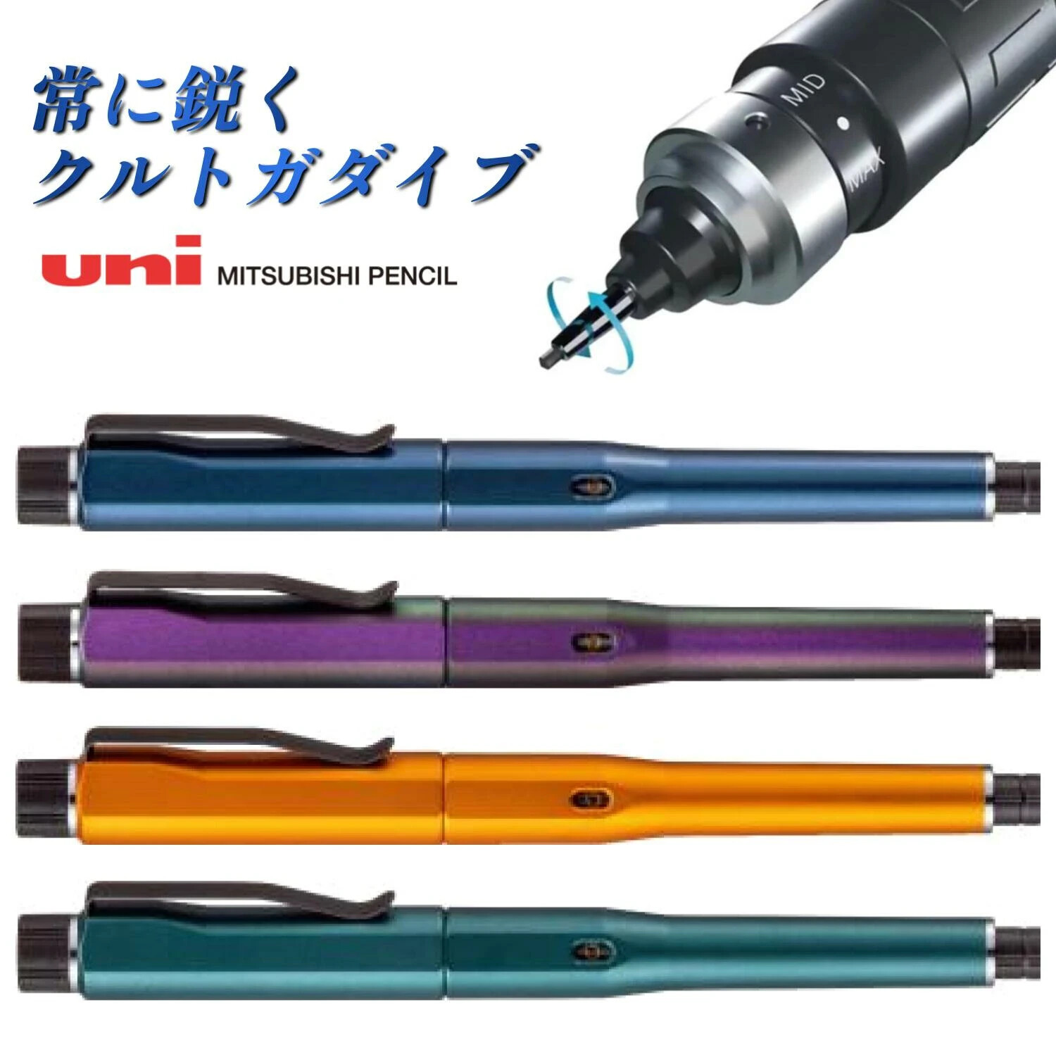 Uni Kuru Toga Dive Mechanical Pencil 0.5mm M5-5000 Dense Green Mitsubishi Japan