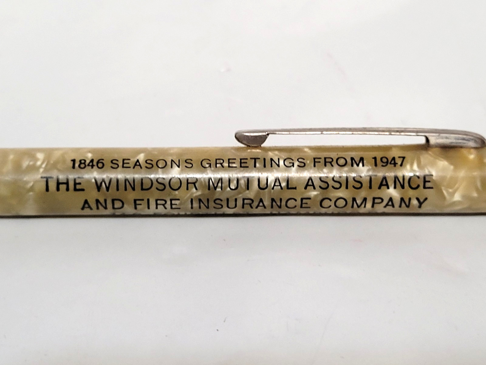 RARE Windsor Mutual Assistance & Fire Insurance, Hamburg, Pa. Mechanical Pencil