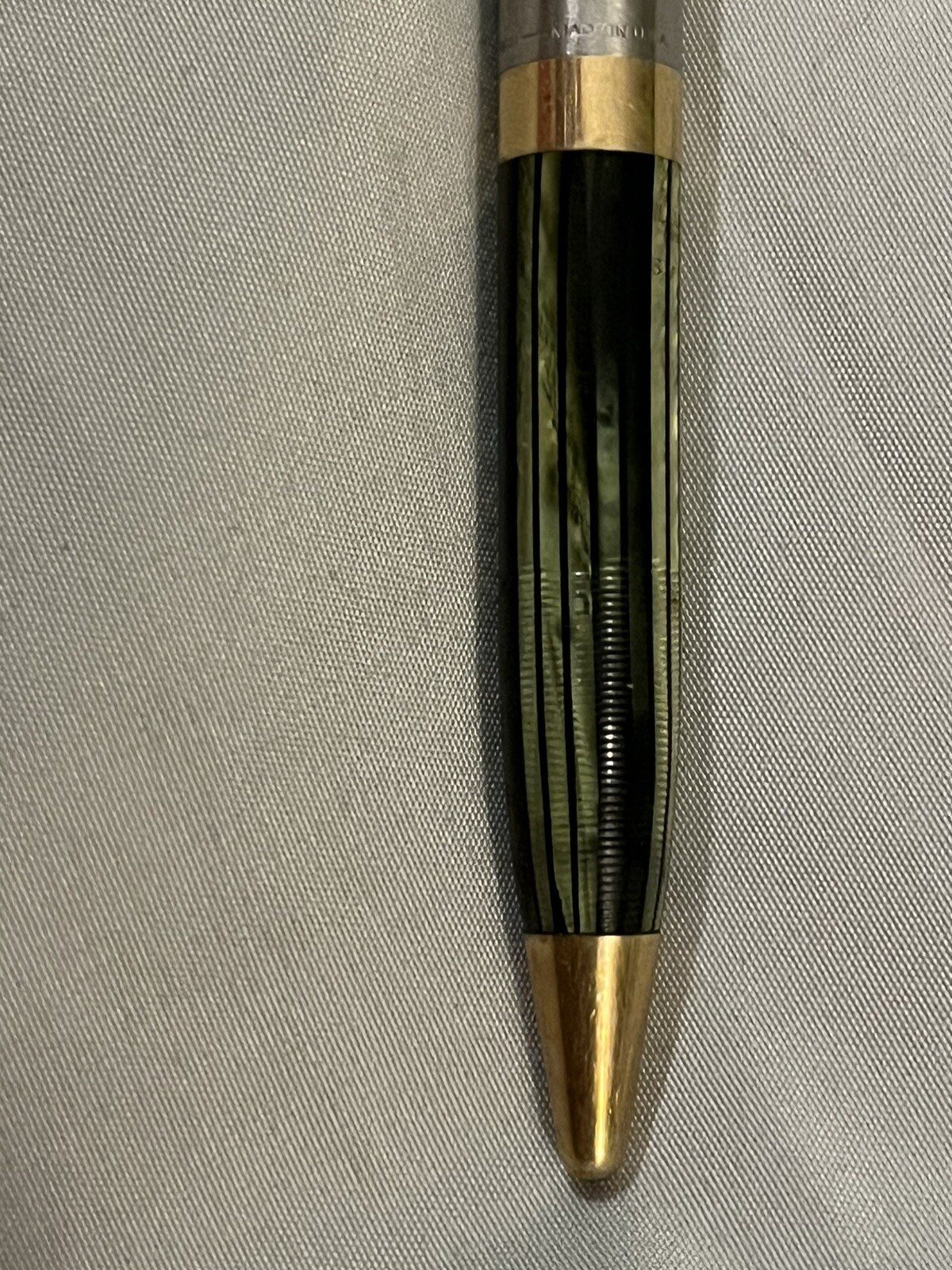VINTAGE SCHEAFFER FOUNTAIN PEN Co 14K Pencil #500 Iridescent Green Silver