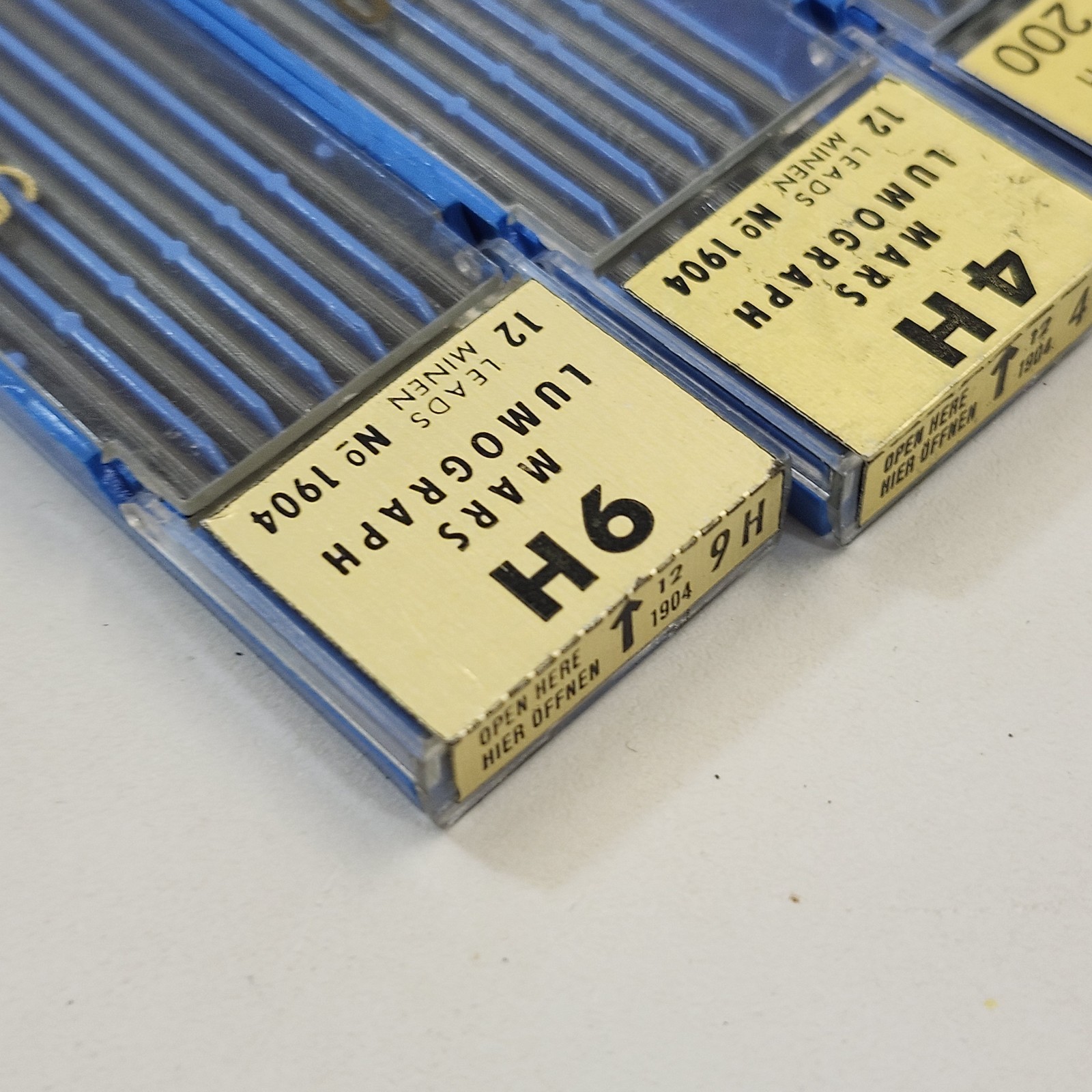Staedtler Mars Lumograph Leads No 1904 200 Vintage 5 Boxes 9H 4H H 58 Pieces