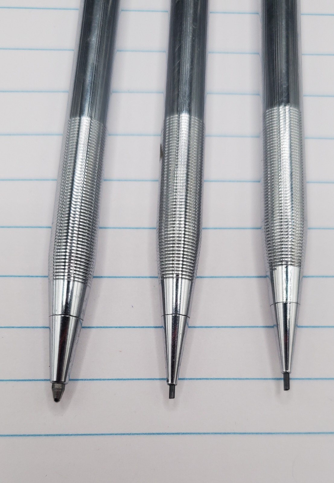Vintage Cross Chrome Knurled Grip Twist Lot 2 Mechanical Pencils 1 Pen