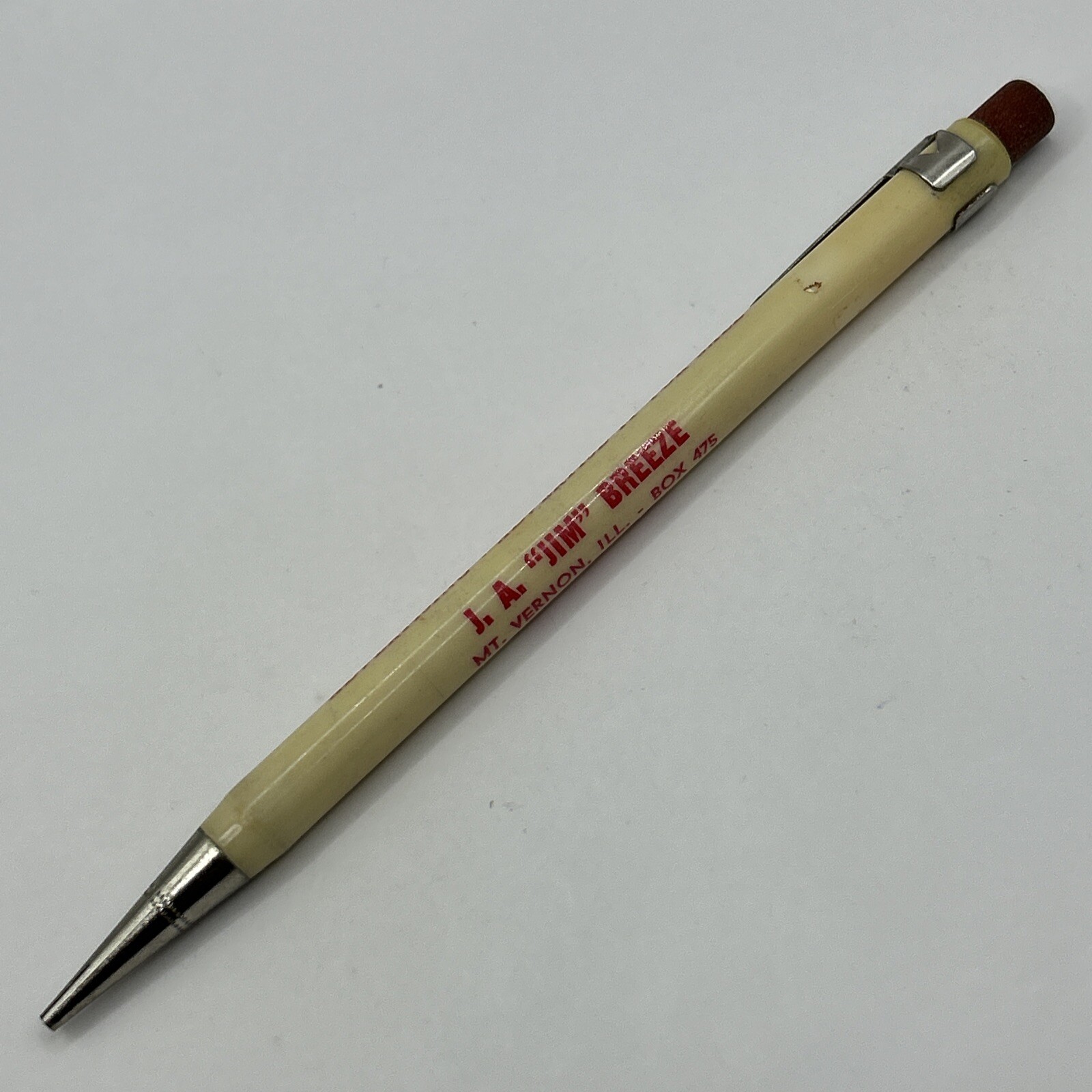 VTG Mechanical Pencil J. A. “JIM” BREEZE Mt. Vernon Illinois Skinner & Kennedy