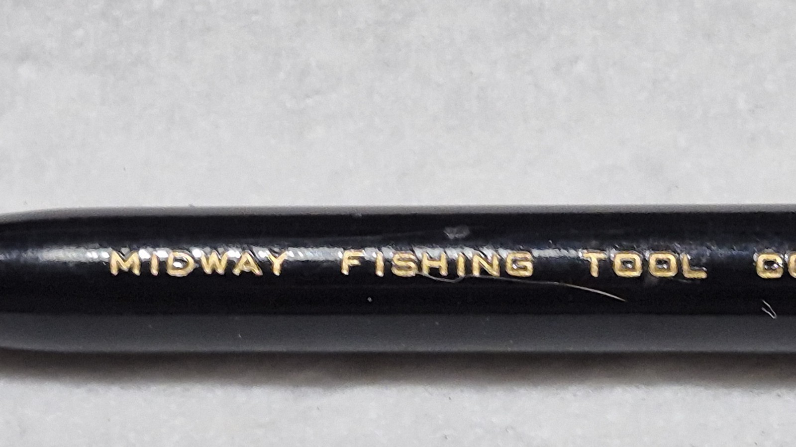 “Midway Fishing Tool Co.” Black/Polished Brass Trim Working Mech Pencil