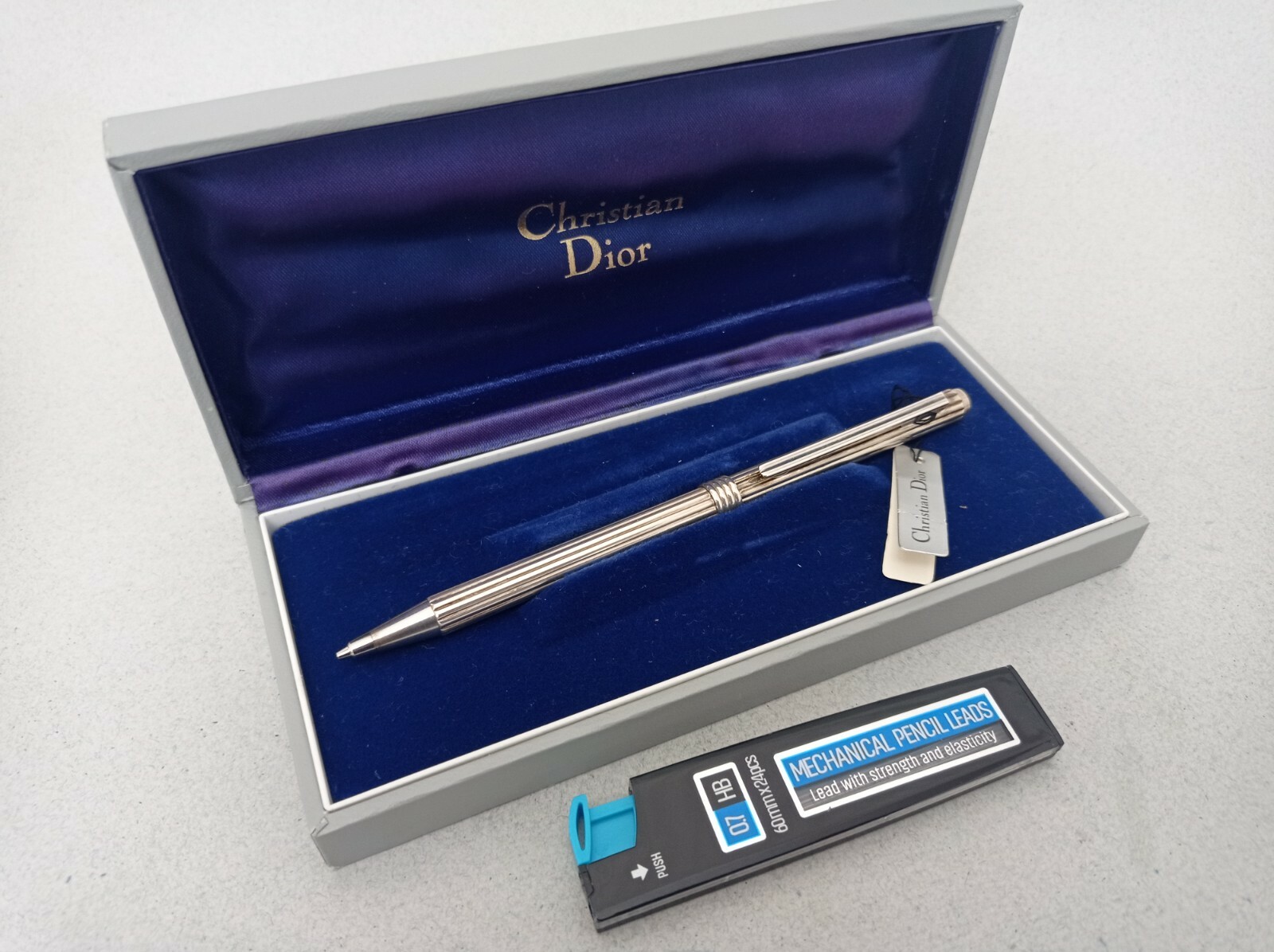 Christian Dior 925 Sterling Silver Mechanical Pencil 0.7mm Unused Boxed Rare 80s