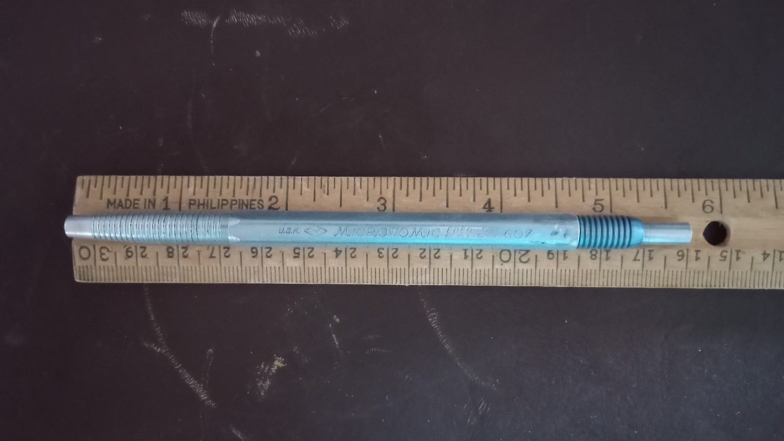 Vintage Eberhard Faber Microtomic 607 Mechanical Pencil Metal USA Blue Top