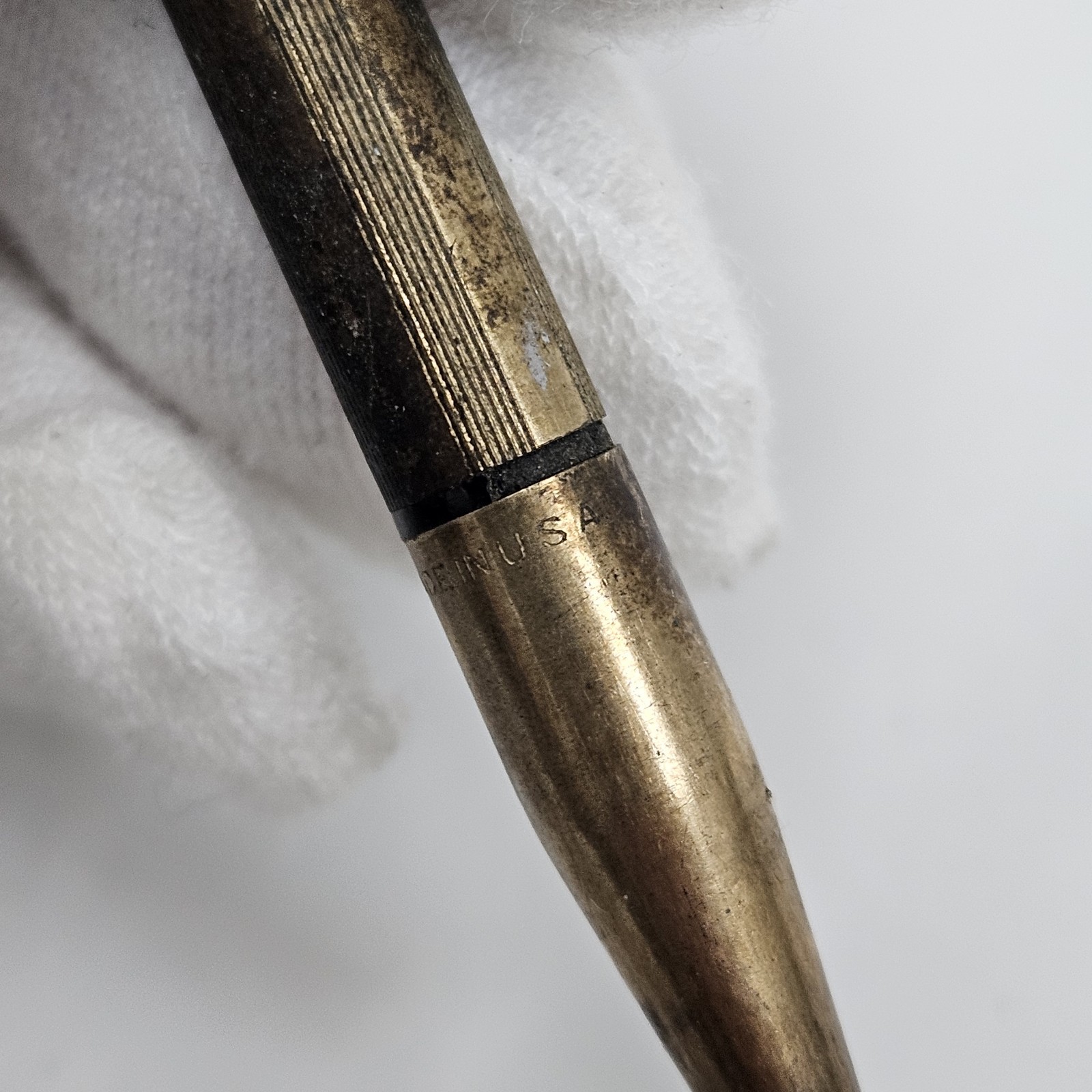 Vintage AXT Gold Tone Mechanical Lead Mini Pencil Art Deco Made In USA