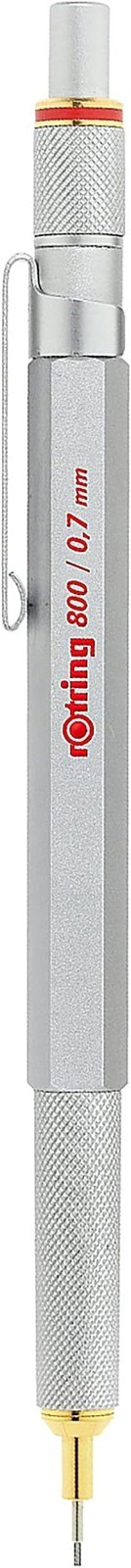 Rotring 800 0.7Mm Mechanical Pencil Silver Ergonomic Durable Hexagonal Grip