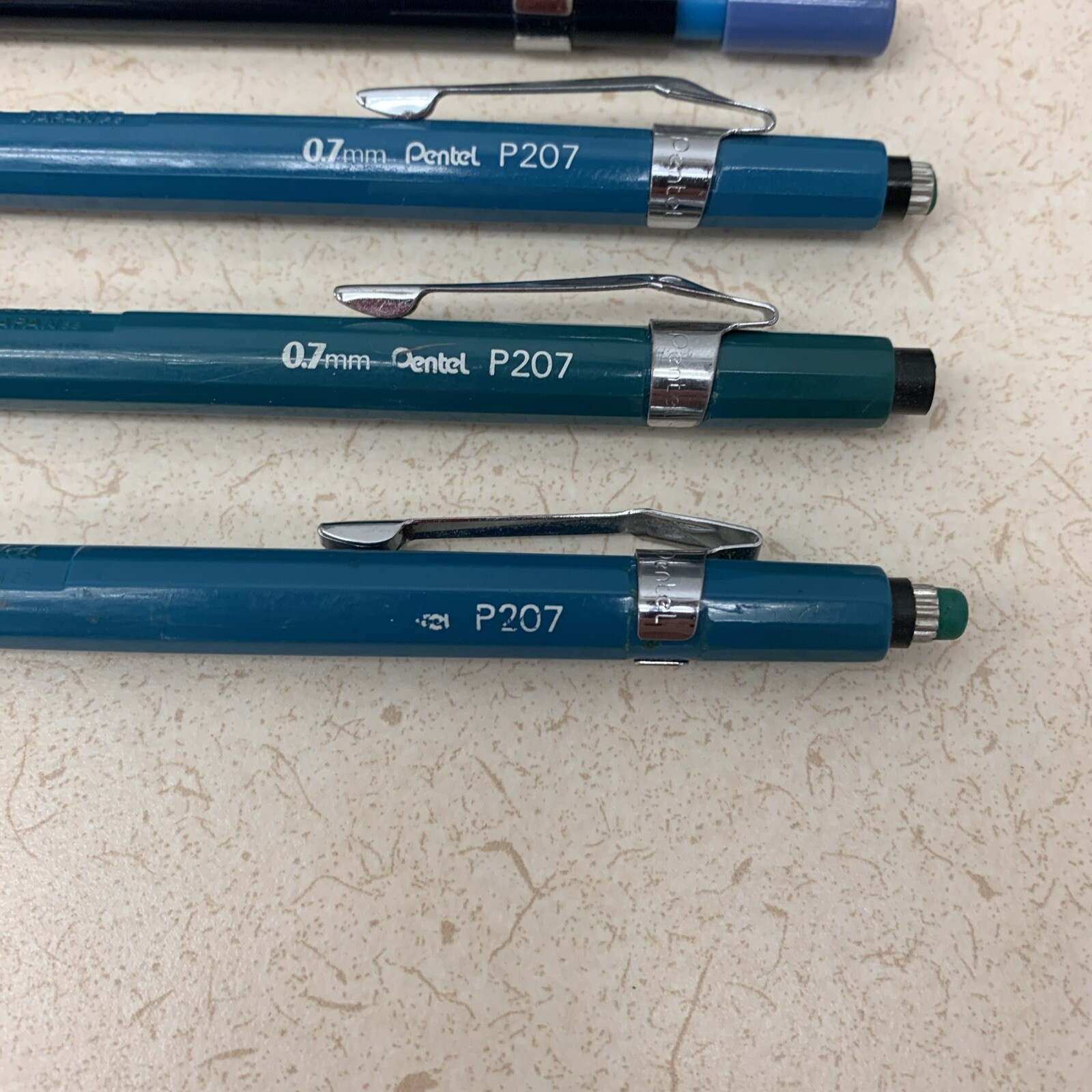 Vintage Pentel Lot of 6 Mechanical Pencils P207 .7mm & Sharplets-2 .7/.9mm Japan