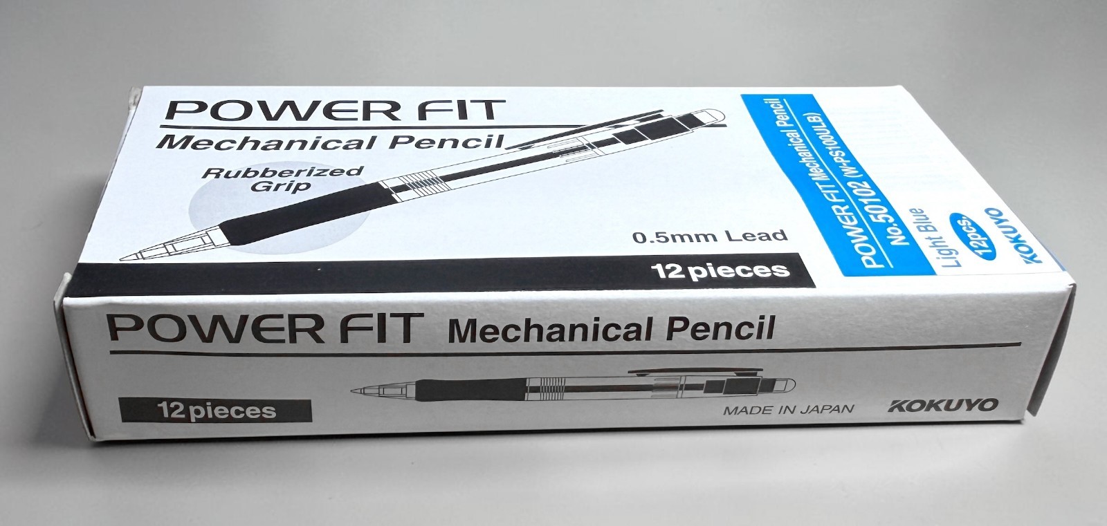 Box Of 12 KOKUYO 0.5mm Lead POWER FIT 50102 Mechanical Pencils -Light Blue – NEW