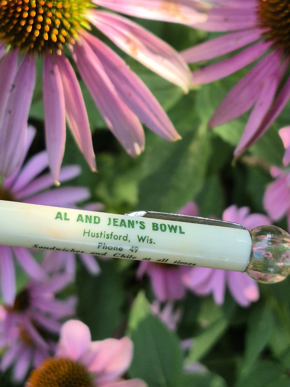 Vintage Ritepoint Mechanical Pencil Hustisford, Wis Al and Jean 5-1/8″ Ball Top