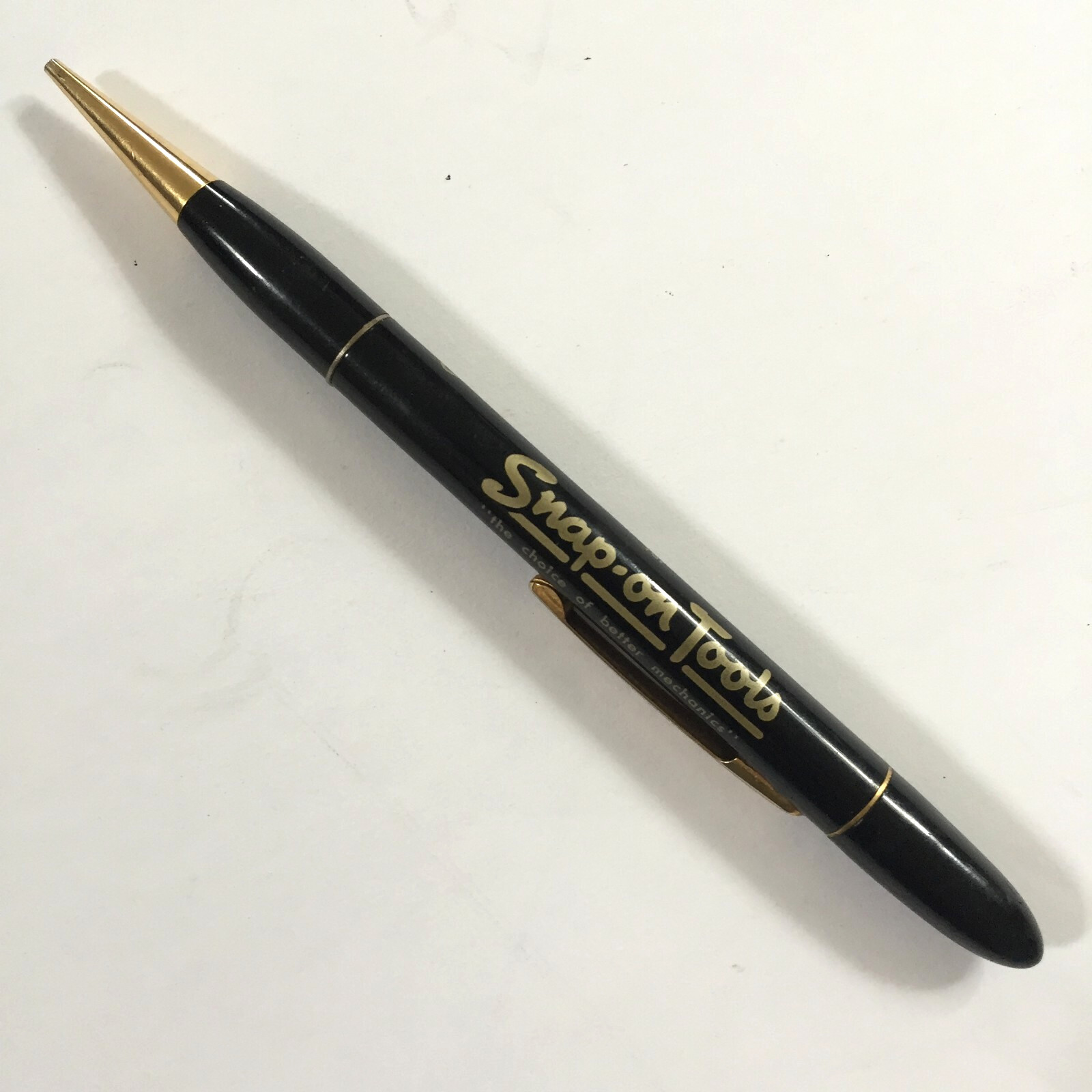 Vintage Snap-On Tools RediPoint USA B&B Black Gold Mechanical Pencil Advertising