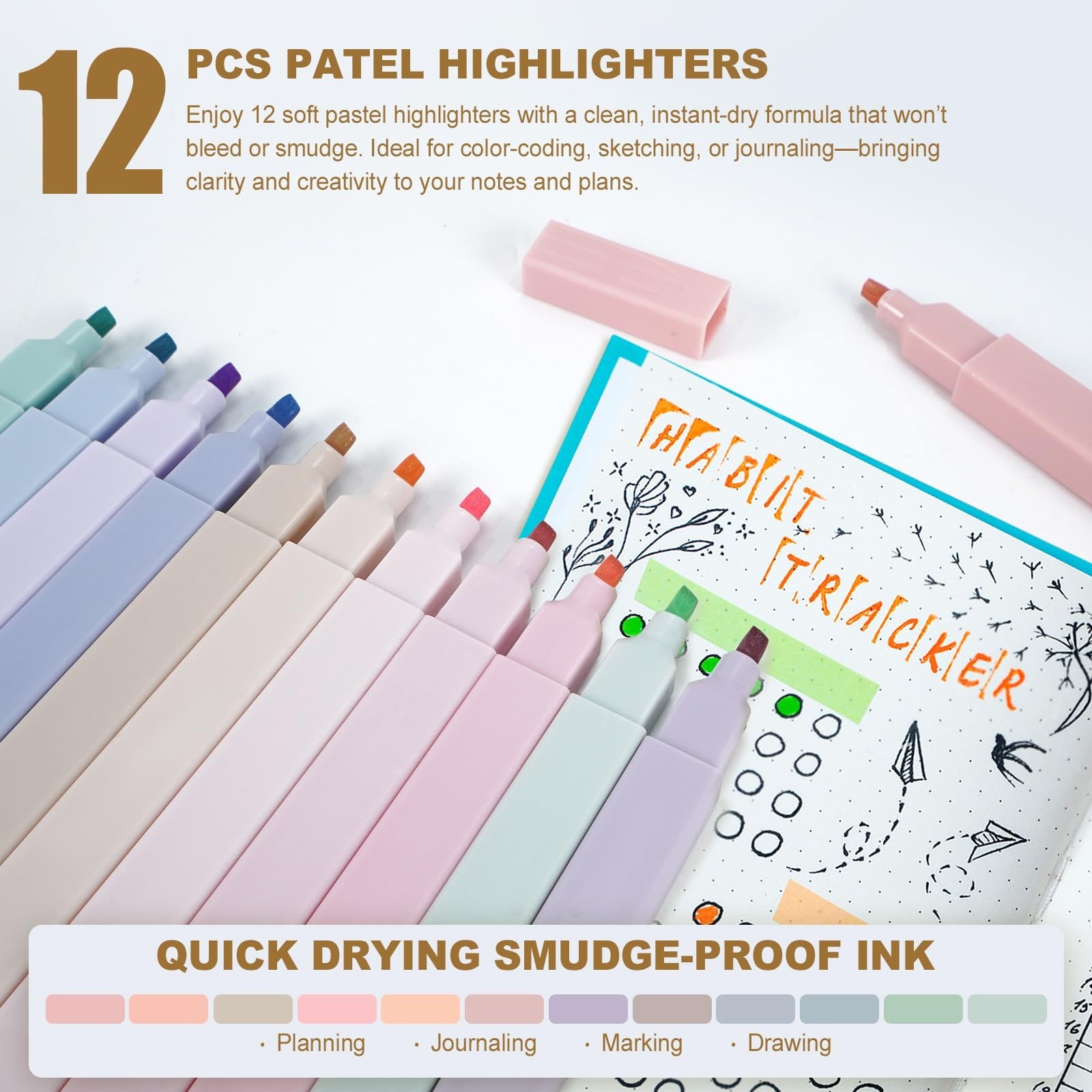 58 PCS Aesthetic School Supplies Set, Cute Pencil Case, Pastel Highlighters & Ge