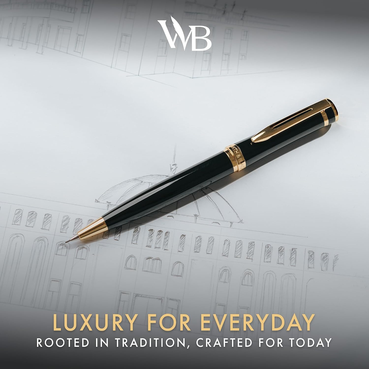 Wordsworth and Black Mechanical Pencil Graphite Lead- Stunning Luxury Metal Penc
