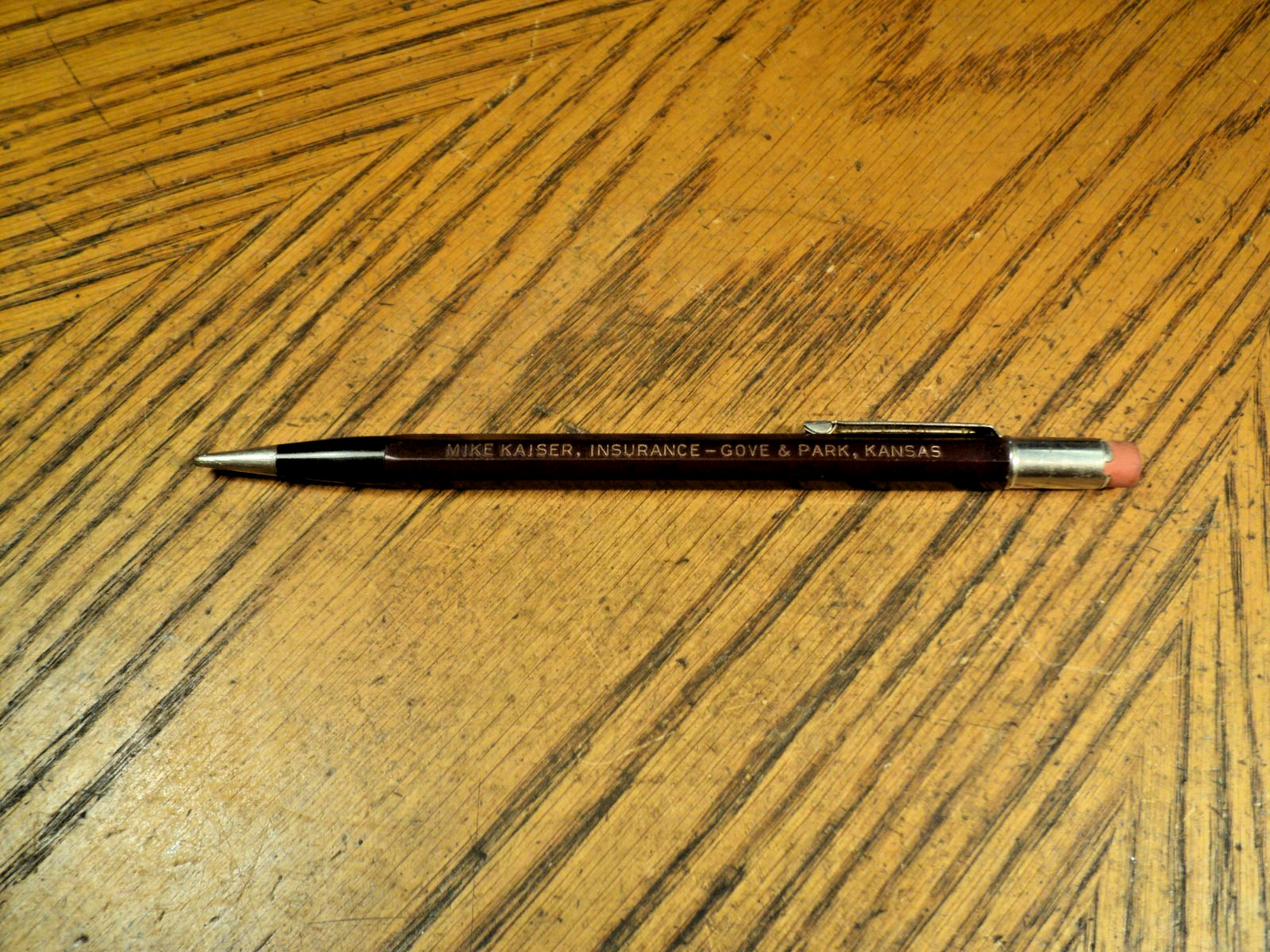 Vintage Autopoint Mechanical Pencil Mike Kaiser Insurance Gove & Park Kansas