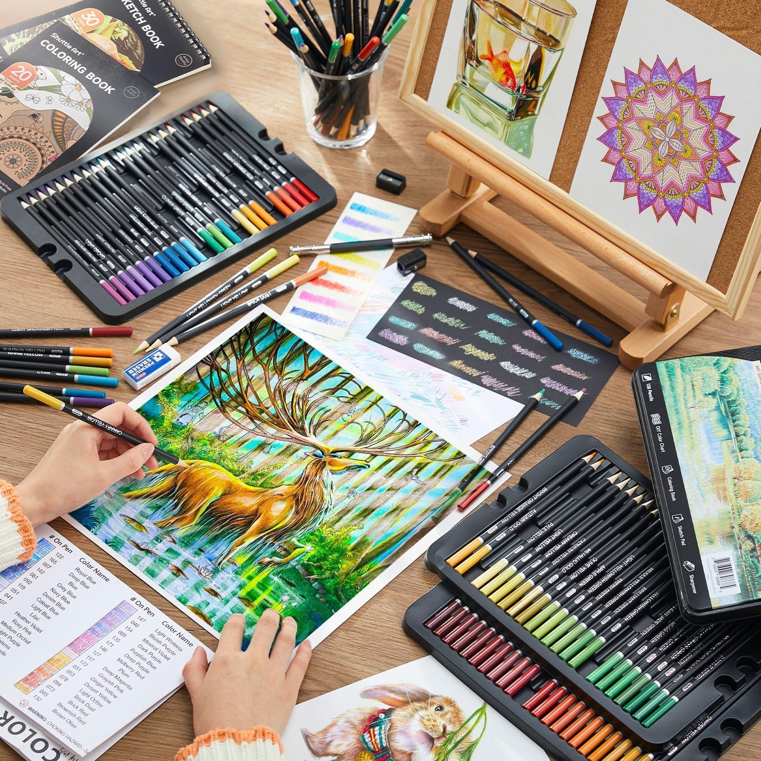 Shuttle Art 138 Colored Pencils for Adults, 1 Count (Pack of 1), 138 Colors