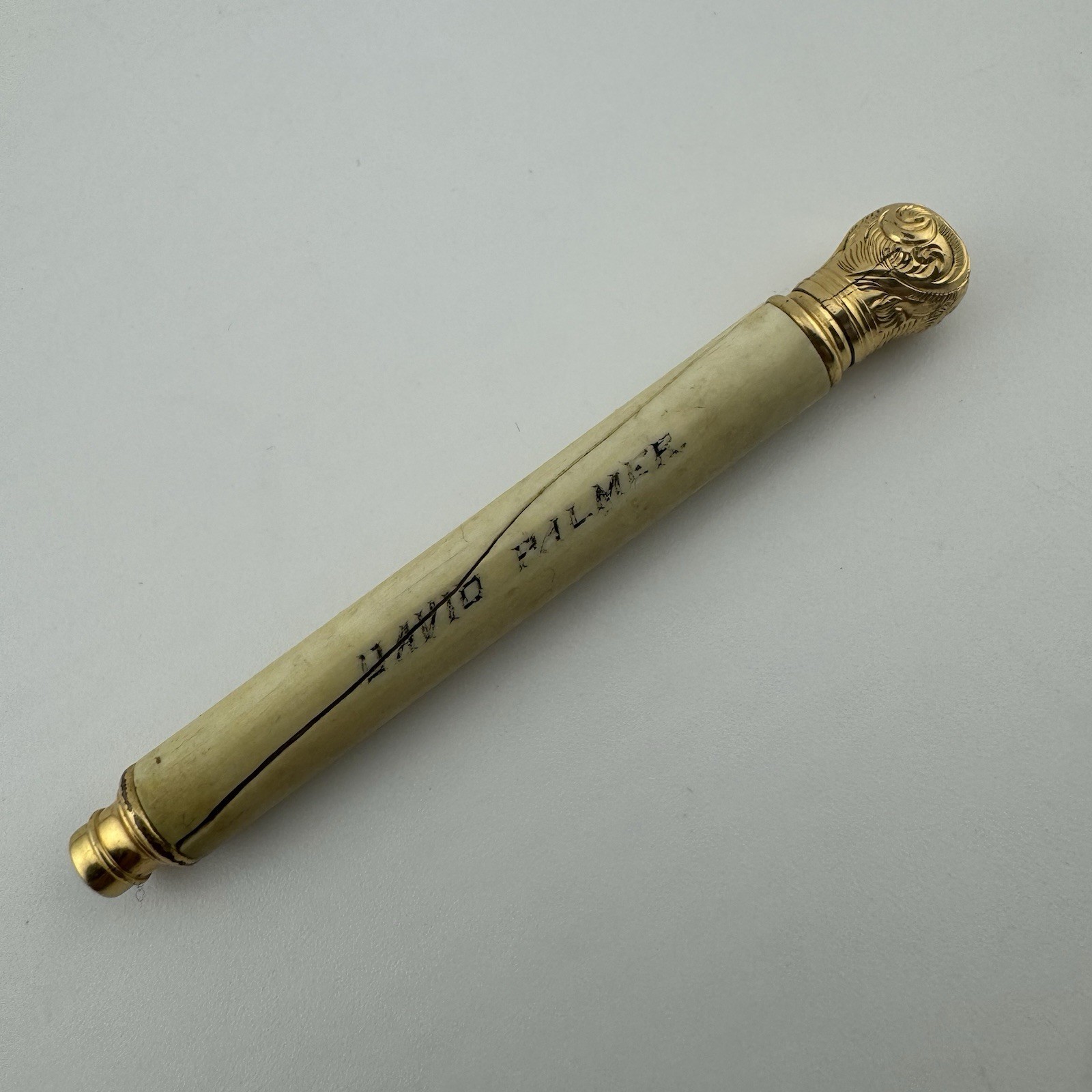 Antique Pearl & Gold Filled Retractable Mechanical Pencil Patd OCT 1771