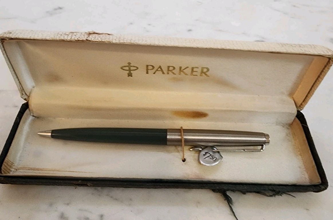 Vintage Parker Arrow Clip Mechanical Pencil Stainless Steel Chrome 1970s in Box