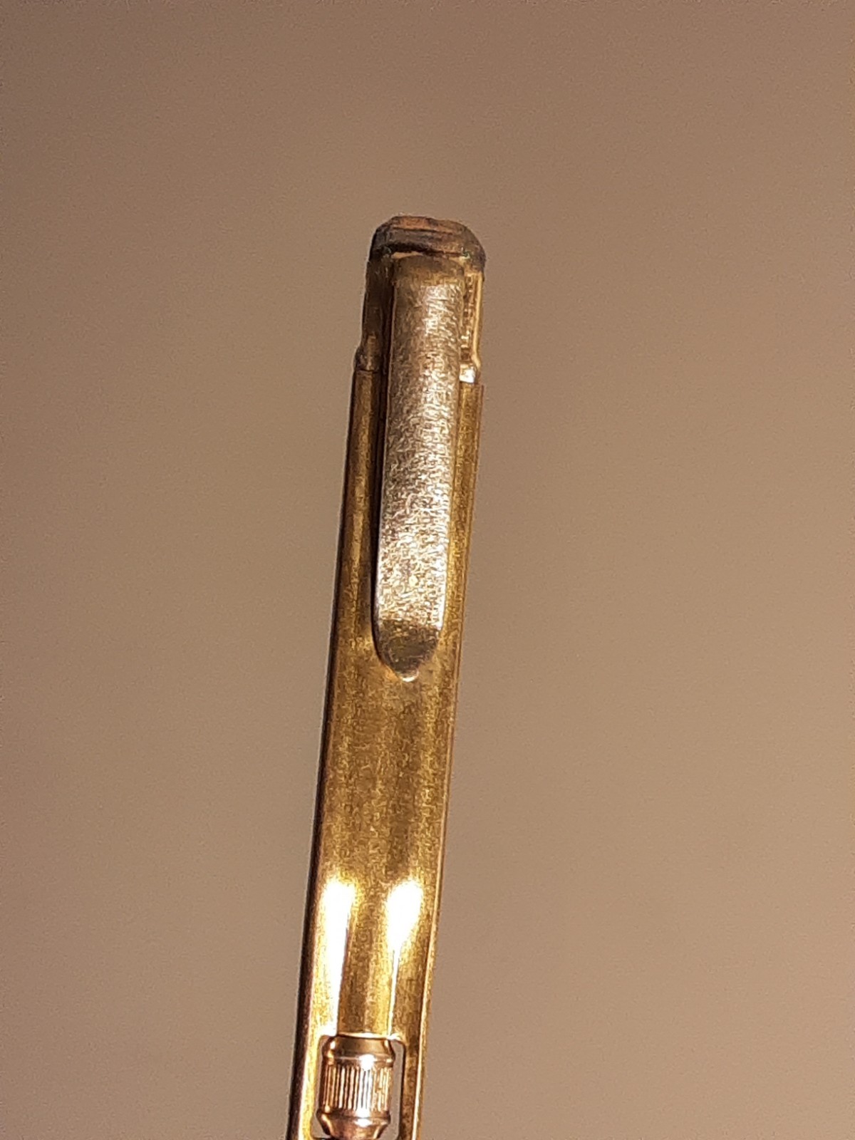 Vintage mechanical Slencil pencil / Gold color metal