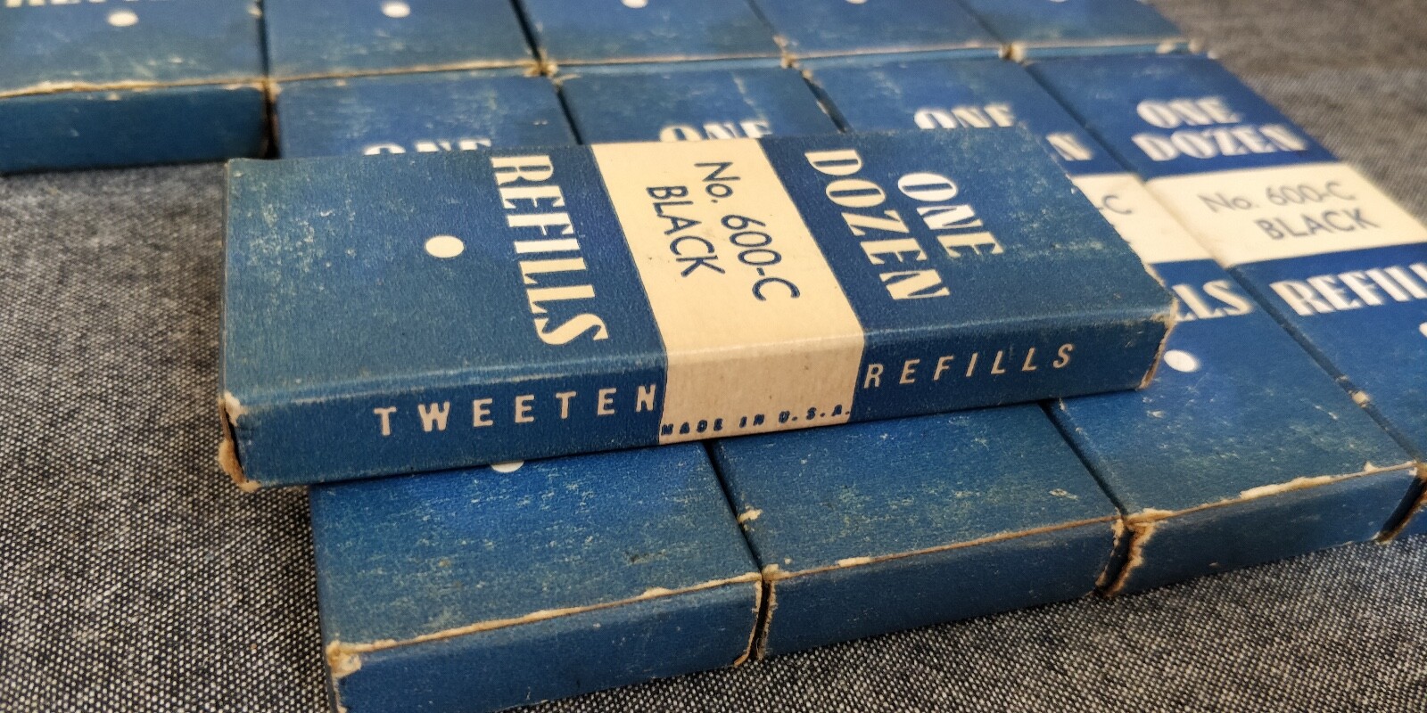 NOS Vintage Tweeten 10 boxes of 12 leads No. 600-C Black Crayon Marking 🇺🇸