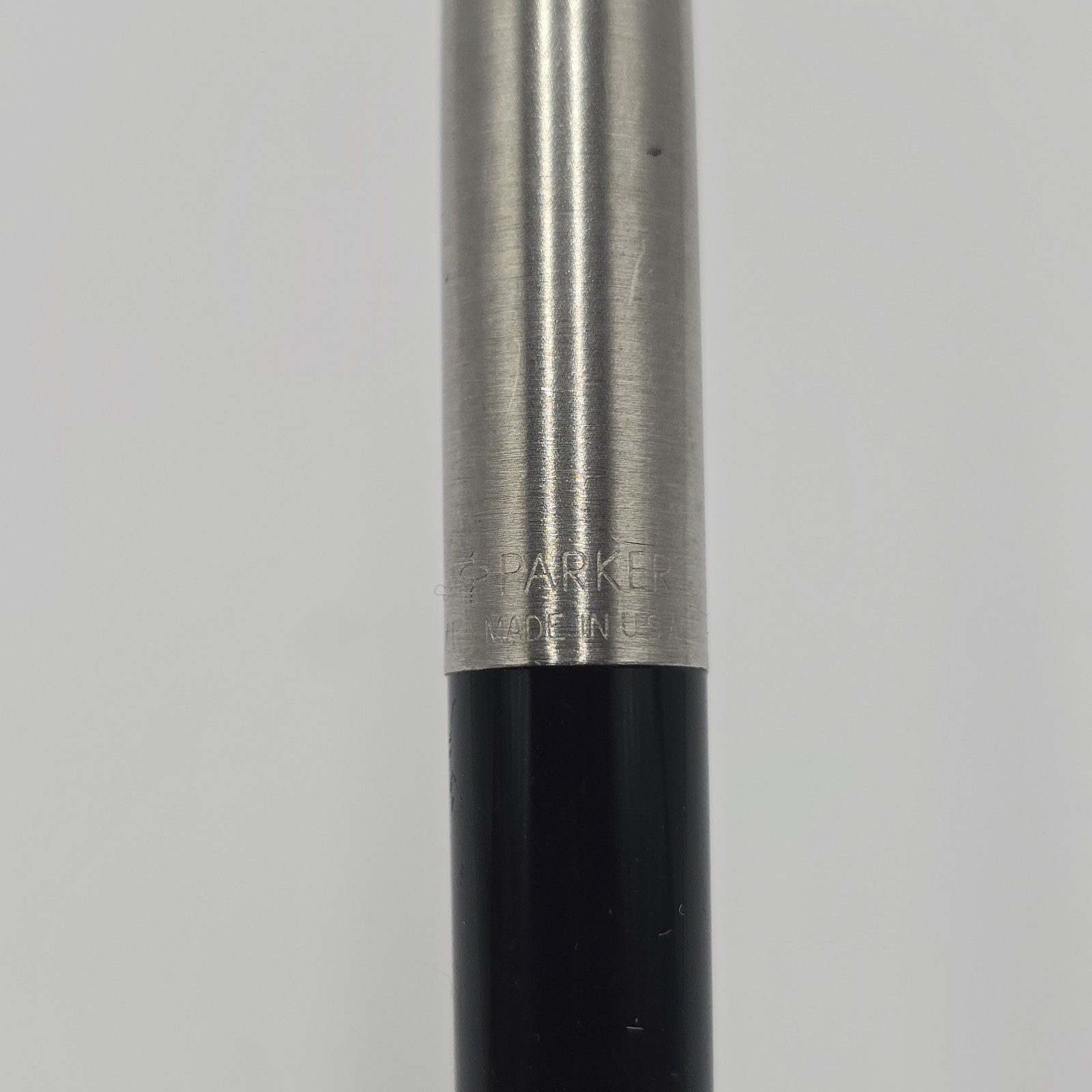 Vintage Parker Jotter Mechanical Pencil 1mm BLACK/Silver w/ Brass Threads USA