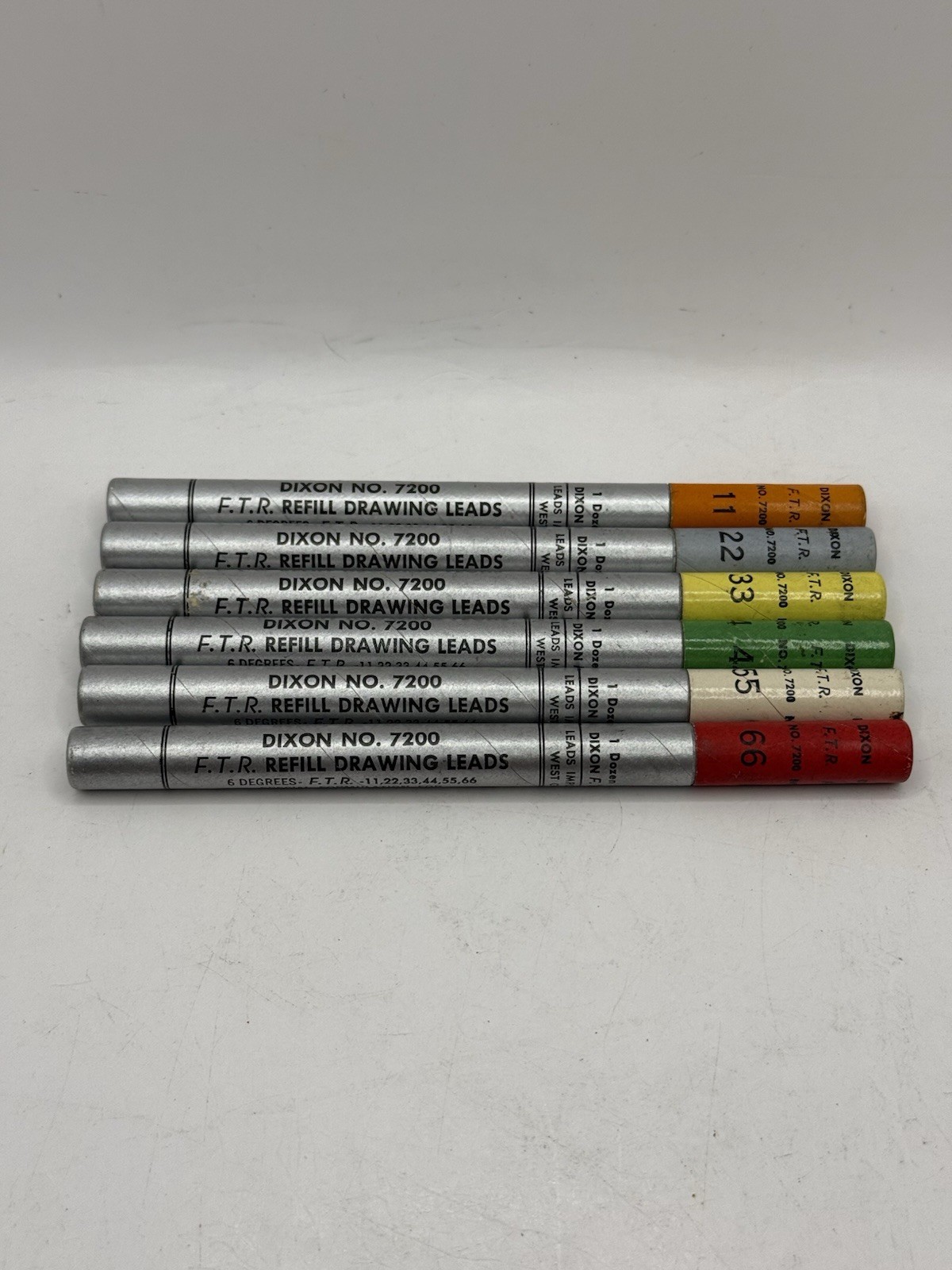 Dixon No. 7200 FTR Refill Drawing Leads 11 22 33 44 55 66 COMPLETE SET For Film