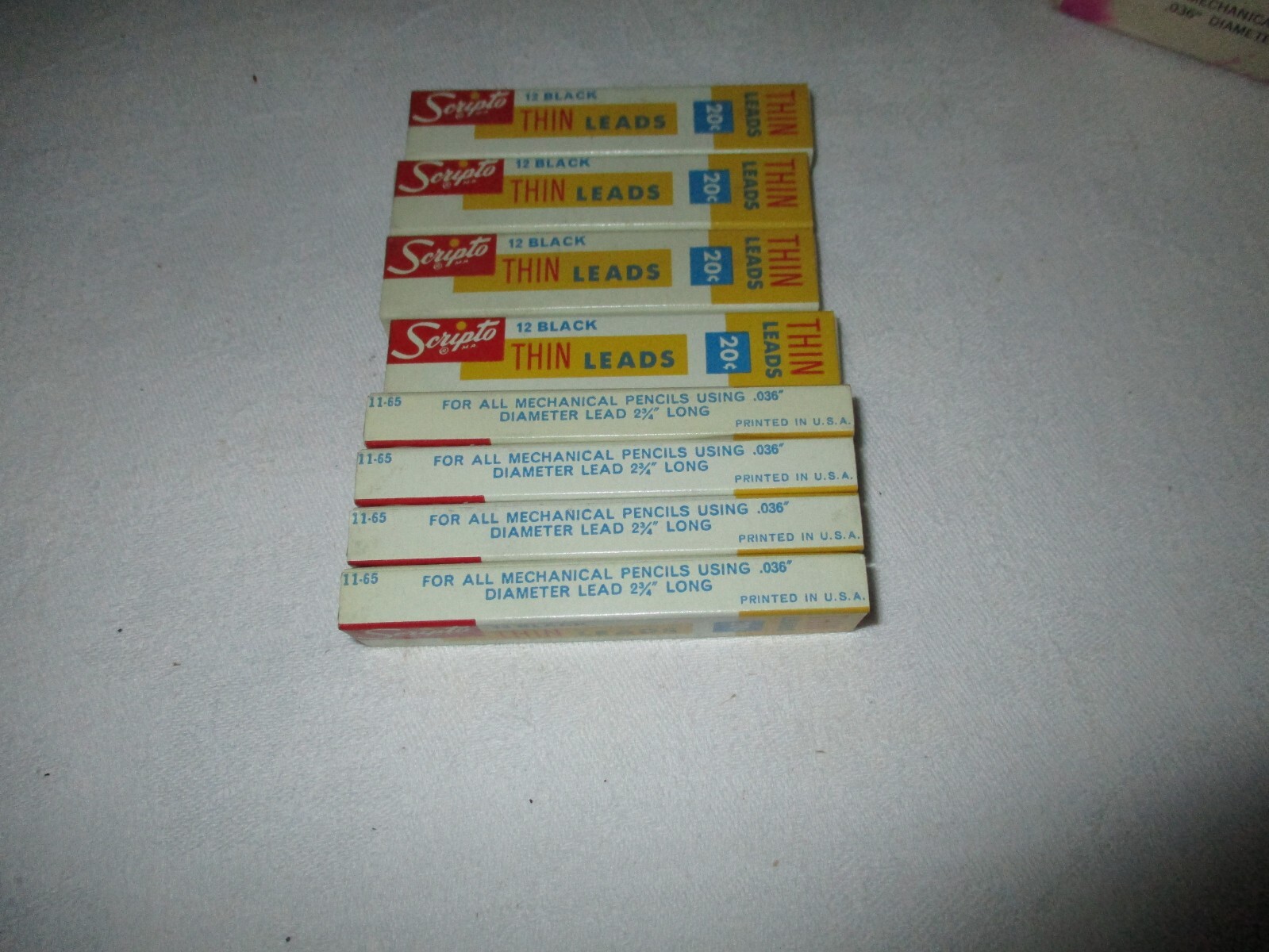 VTG.NOS”SCRIPTO”LOT of(8) pks. BLACK THIN LEADS,MEDIUM SOFT=12 LEADS PER BOX=96