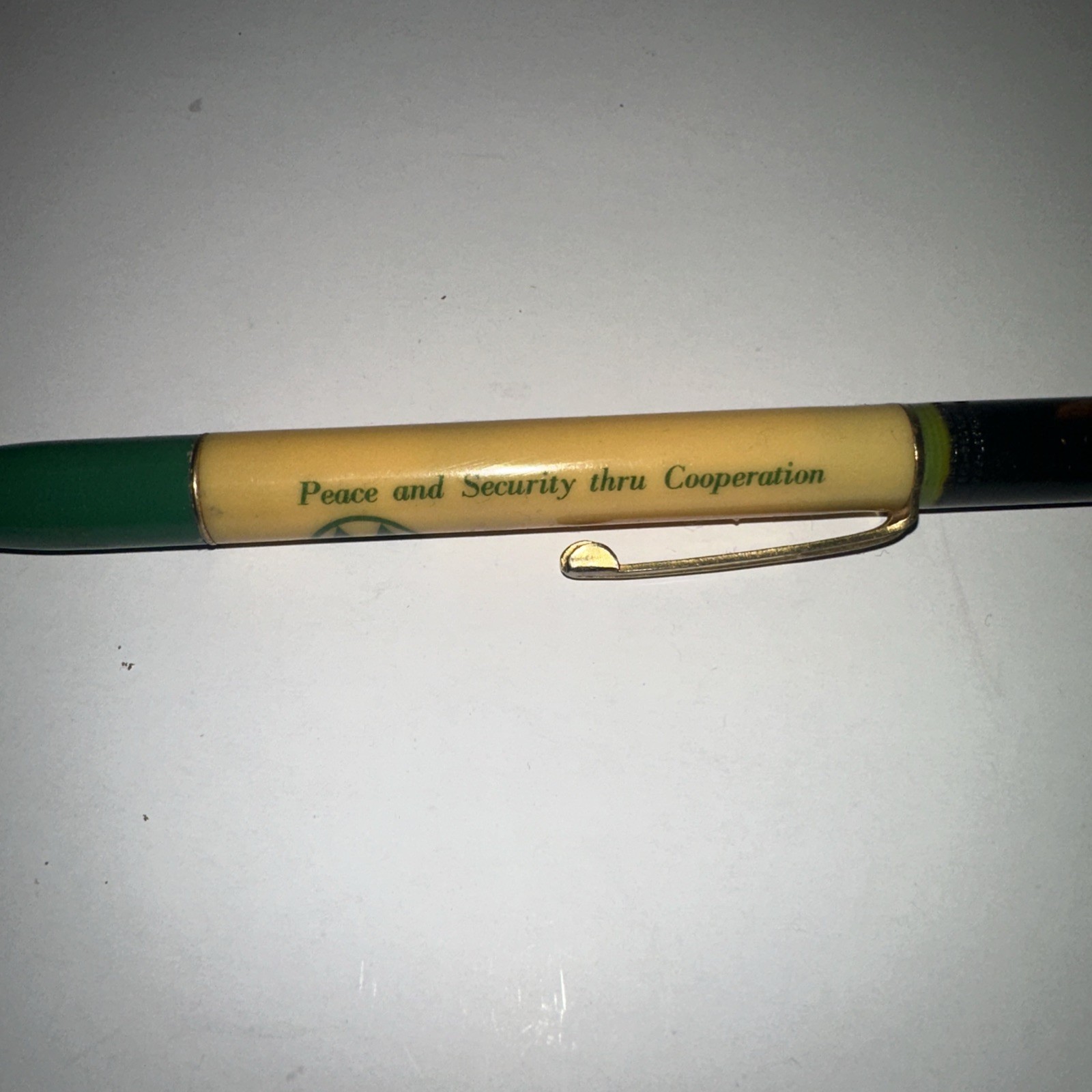 Vintage Ritepoint Mechanical Pencil Oil Cap Peace & Security Through Cooperation