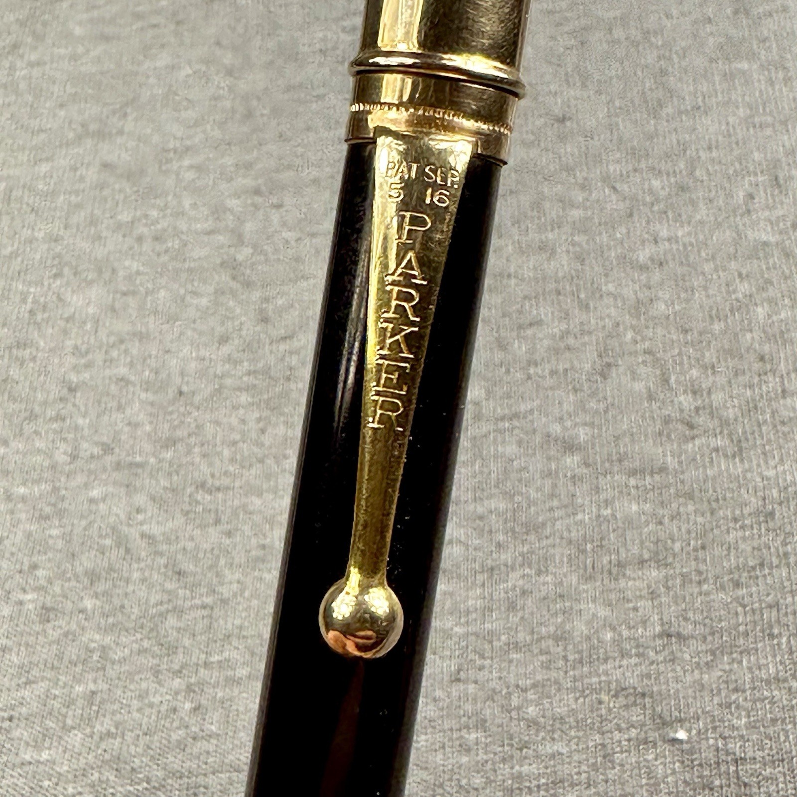 Vintage Parker Duofold Mechanical Pencil Gleaming Black Gold Filled Trim