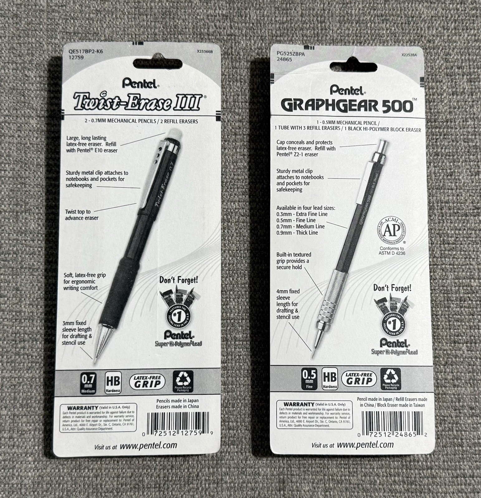 NEW Pentel Graph Gear 500 LOT Automatic Drafting Pencil Lead MiniEraser RARE SET