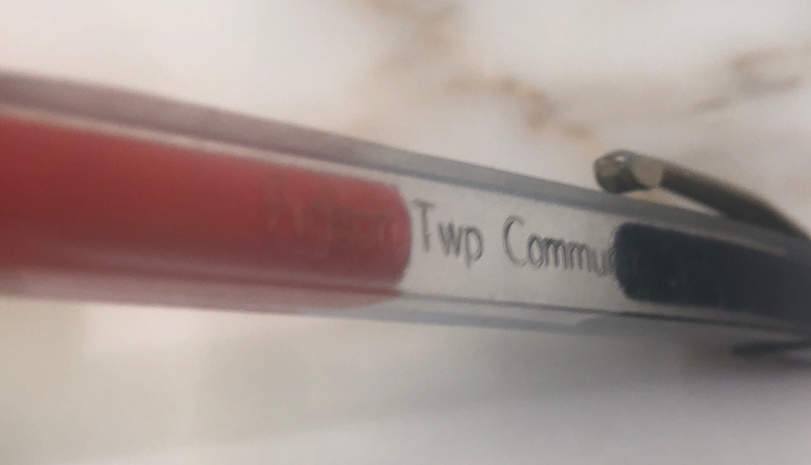 Vintage Square Lucite Mechanical Pencil Pigeon TWP Community Ctr Evansville IN