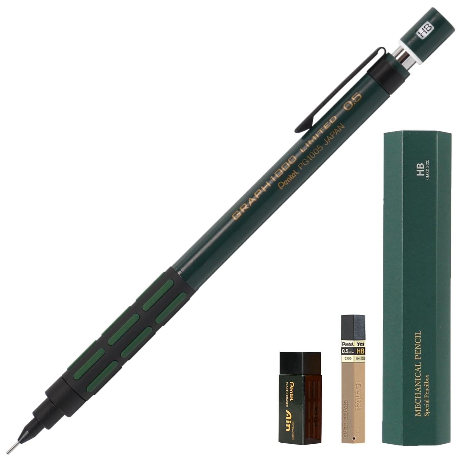 Pentel GRAPH1000 Limited Retro Deep Green 0.5mm Mechanical Pencil Japan New