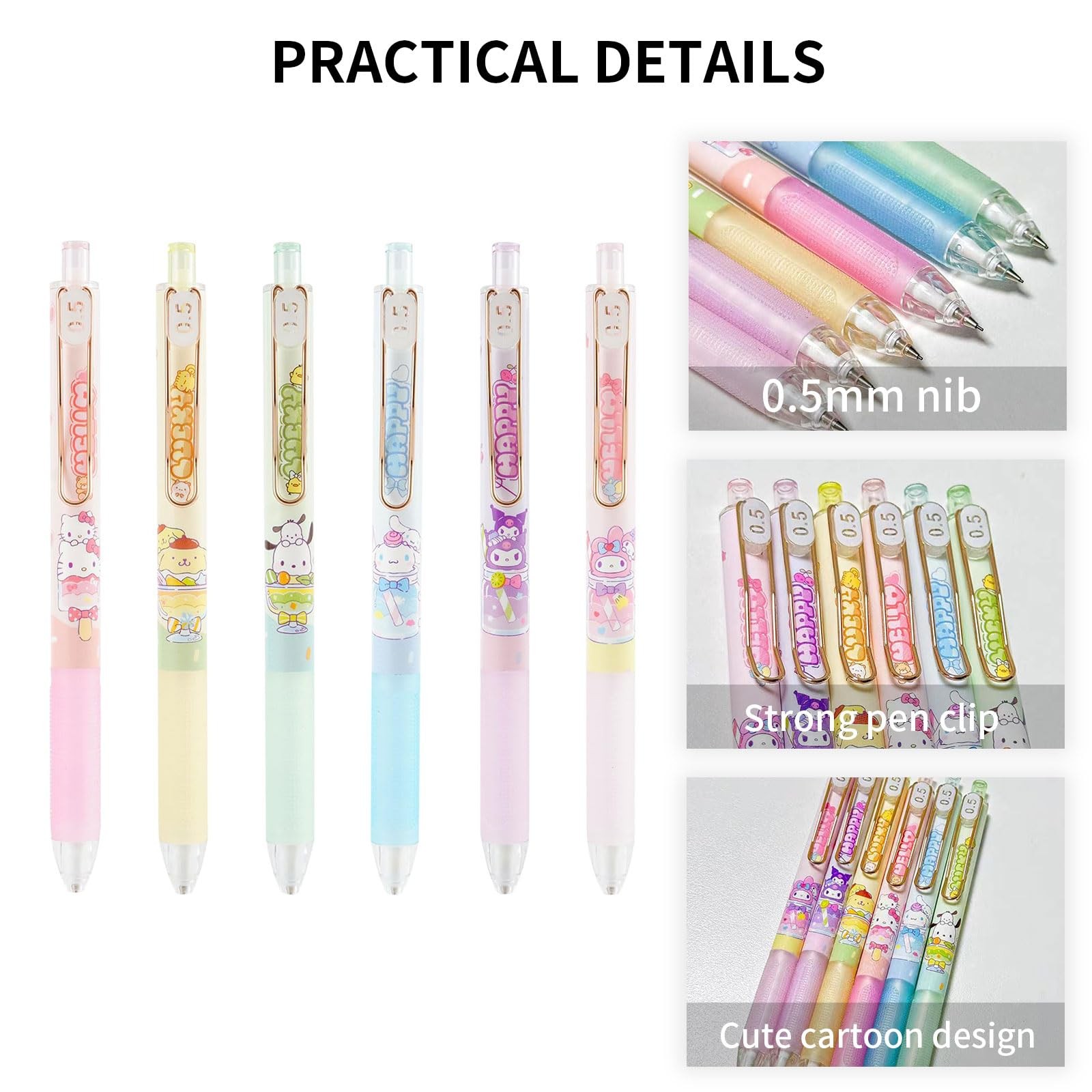 6 Pcs Mechanical Pencils with 5 Pcs Retractable Eraser, Cute Eraser Pencil, C…