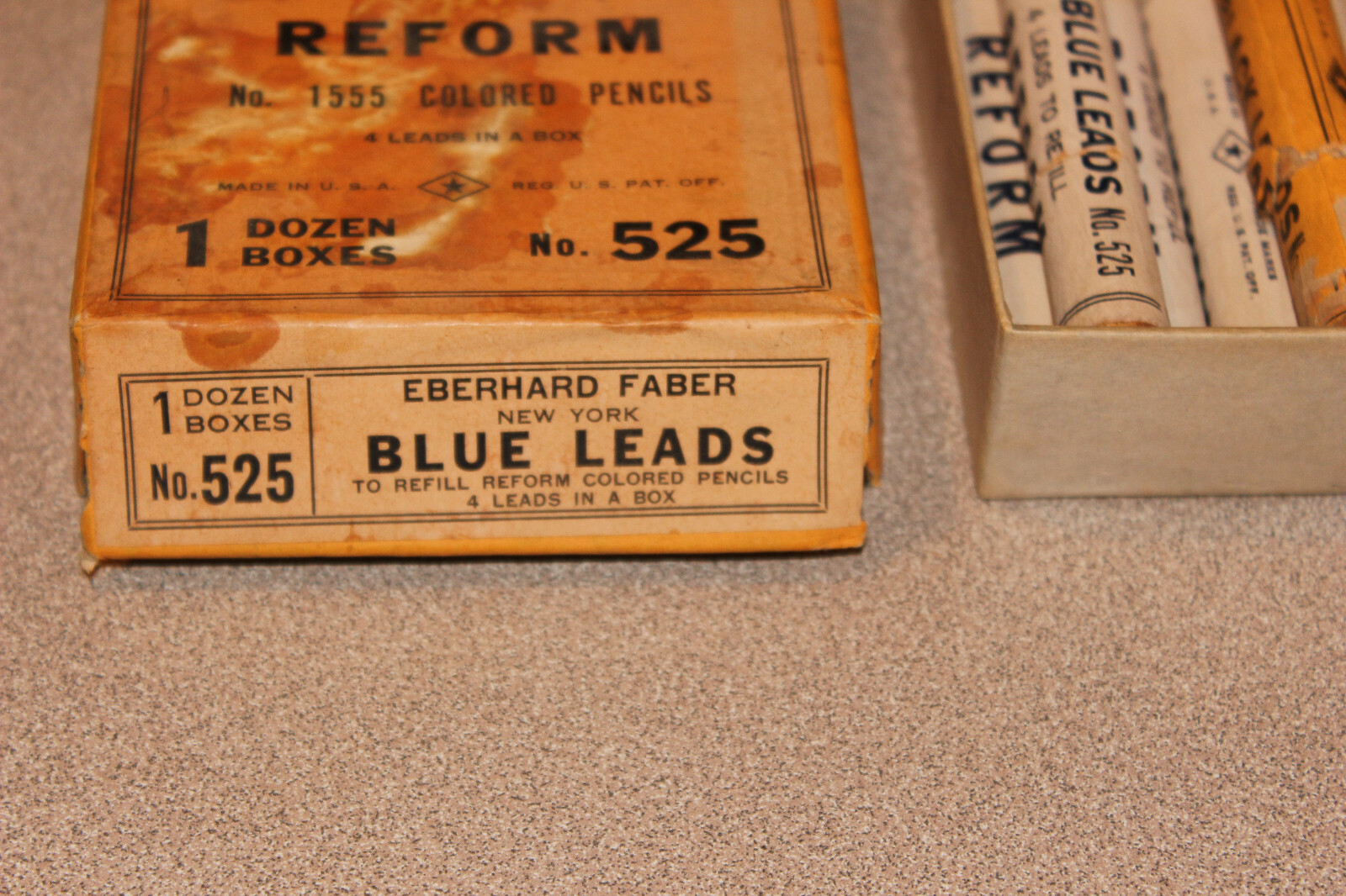 NOS Vintage EBERHARD FABER “Reform” Mechanical Marking Pencil Leads Blue & Black