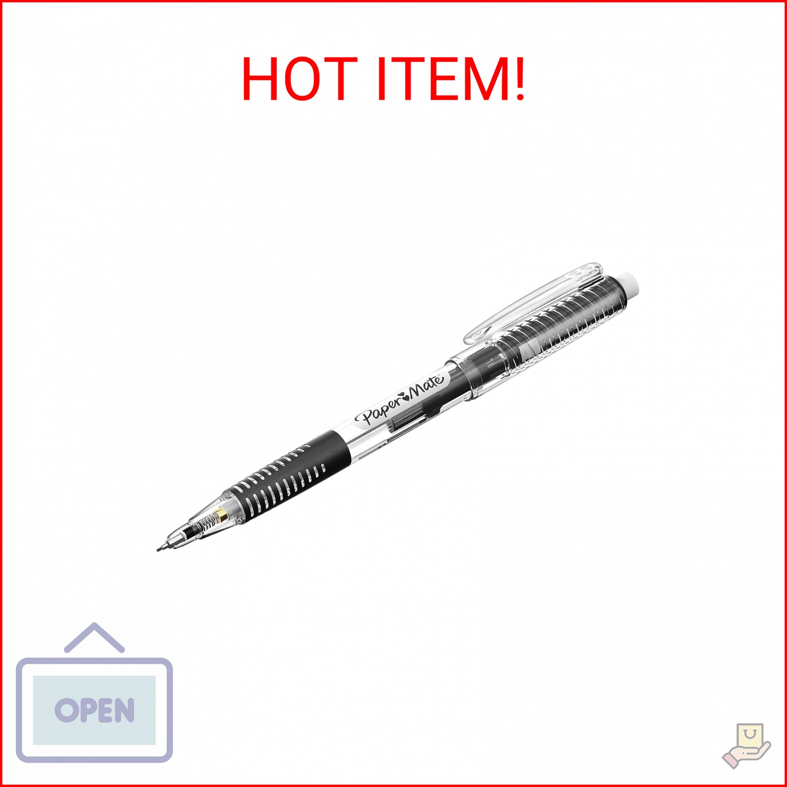 Paper Mate Clearpoint Mechanical Pencils, 0.5mm Break-Resistant HB #2 Lead, Eras