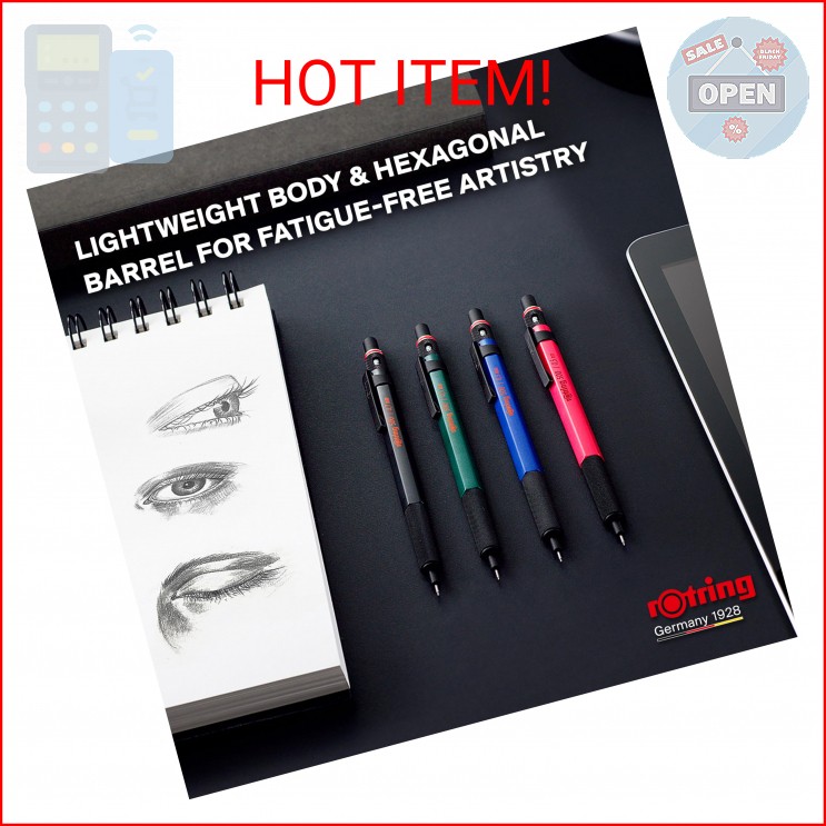 Rotring 500 Mechanical Pencil, Blue Barrel, 0.5mm