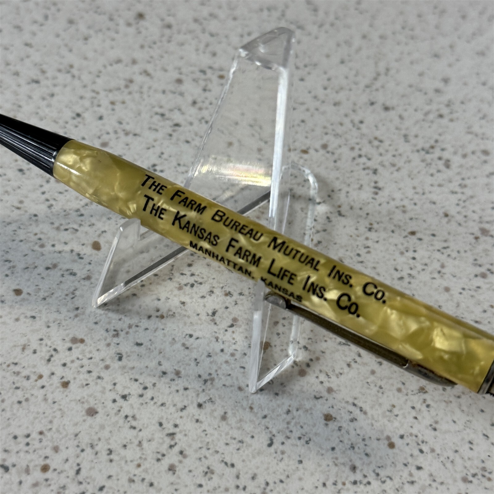 Stockton Kansas Farm Life Insurance Vintage Mechanical Pencil #20345