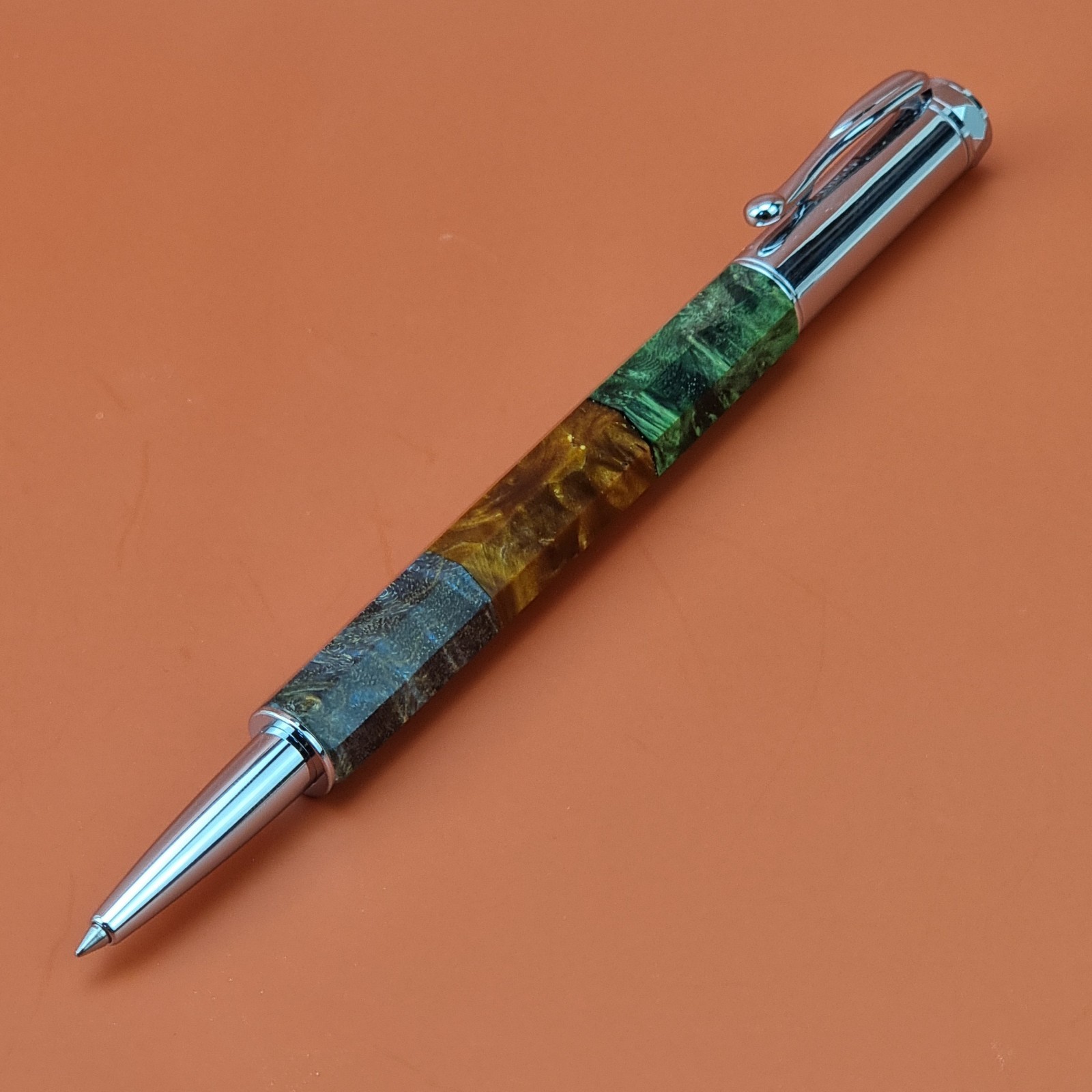 Hand Crafted Water based Ballpointpen with Octagonal Wood Barrel