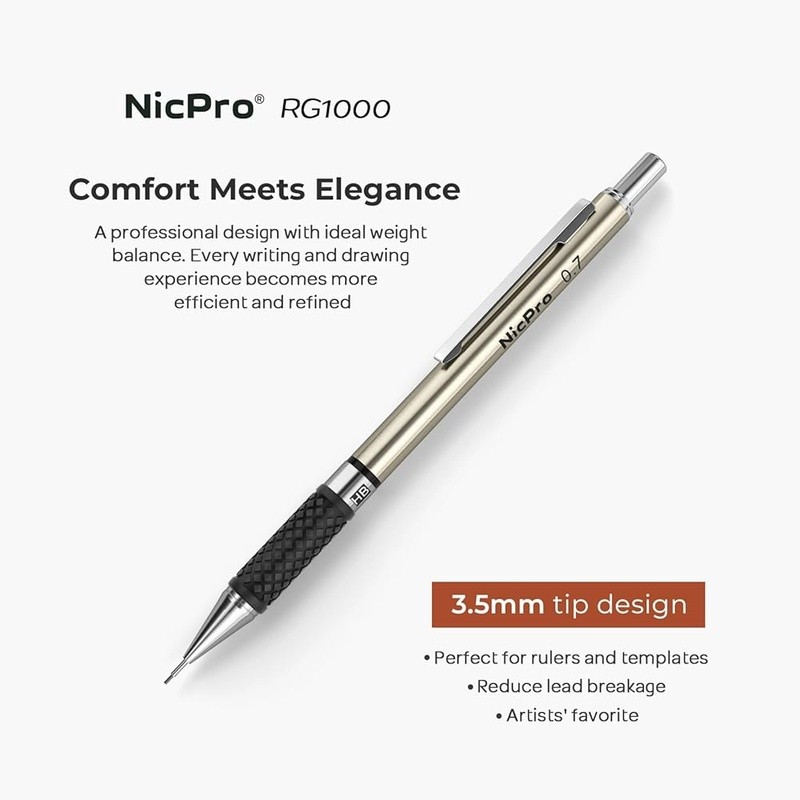 Mechanical Pencil Set 0.7mm W/ Lead Refills Erasers Ideal Artists Students New