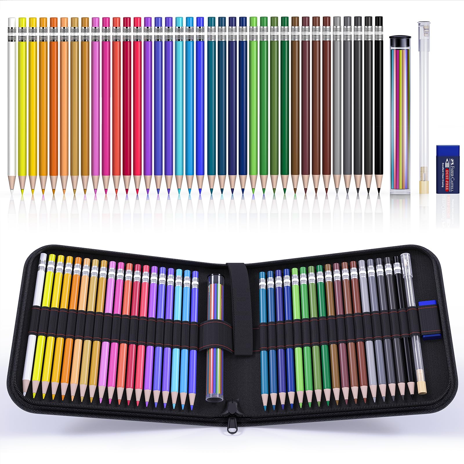 Mechanical Colored Pencils, Erasable Mechanical Pencils with Sharpener and Ba…