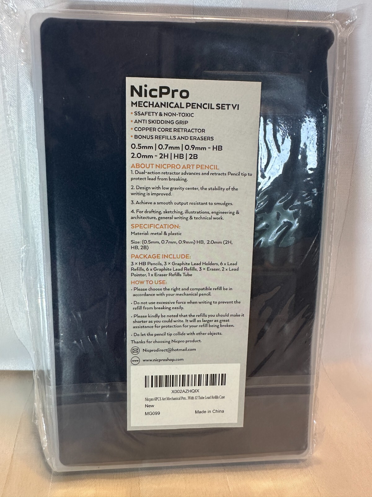 Nicpro 6 PCS Metal Mechanical Pencil Set in Case Artist Drafting Pencils Drawing