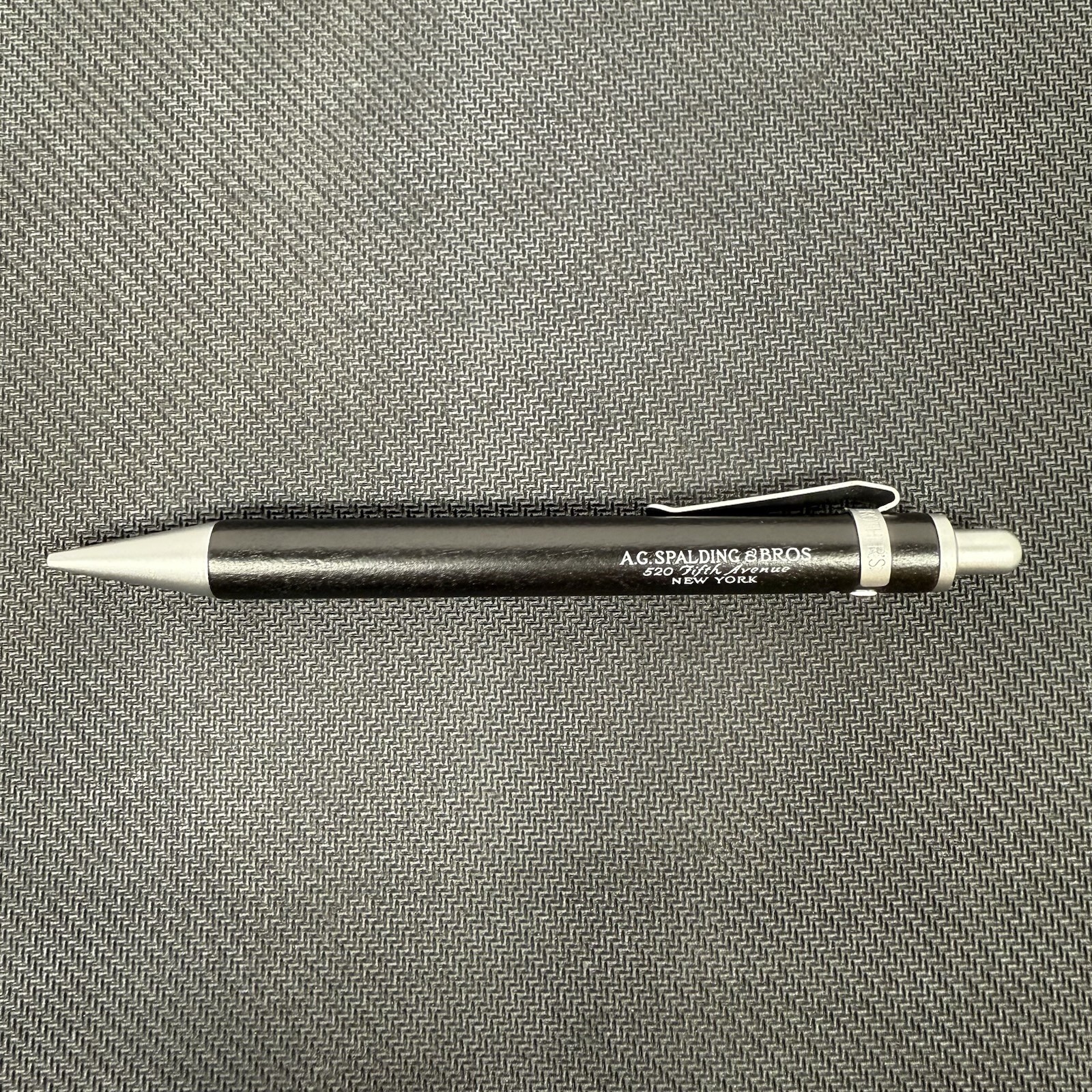 A.G.Spalding & Bros Silver & Black Wood Mechanical Pencil 0.5mm RF Japan RARE