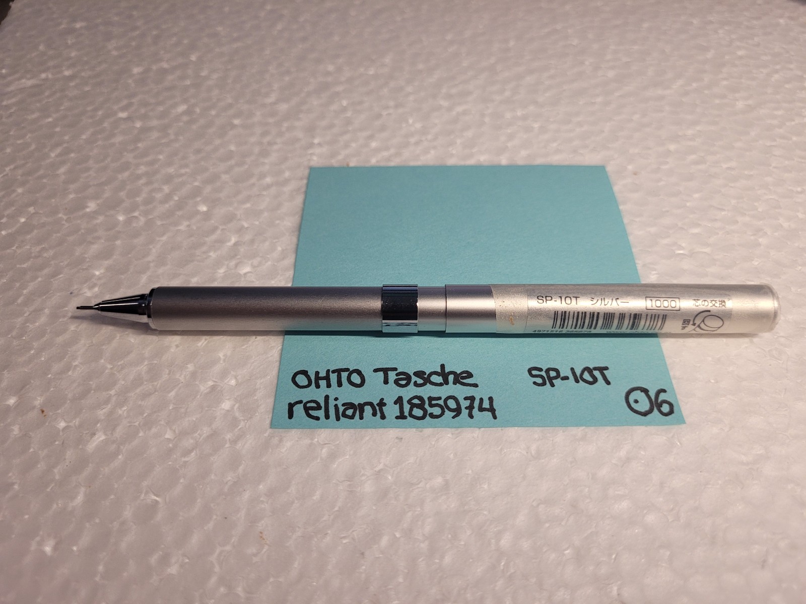 OHTO SP-10T Tasche 0.5mm Mechanical Pencil Silver Discontinued NOS EDC O-Ring