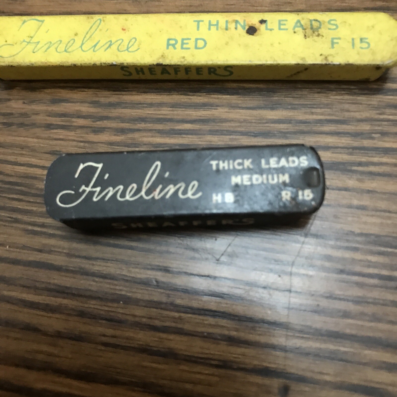 Shaeffer’s Fineline Red Thin Leads F15 & Med Black HB Mechanical Pencil Vintage