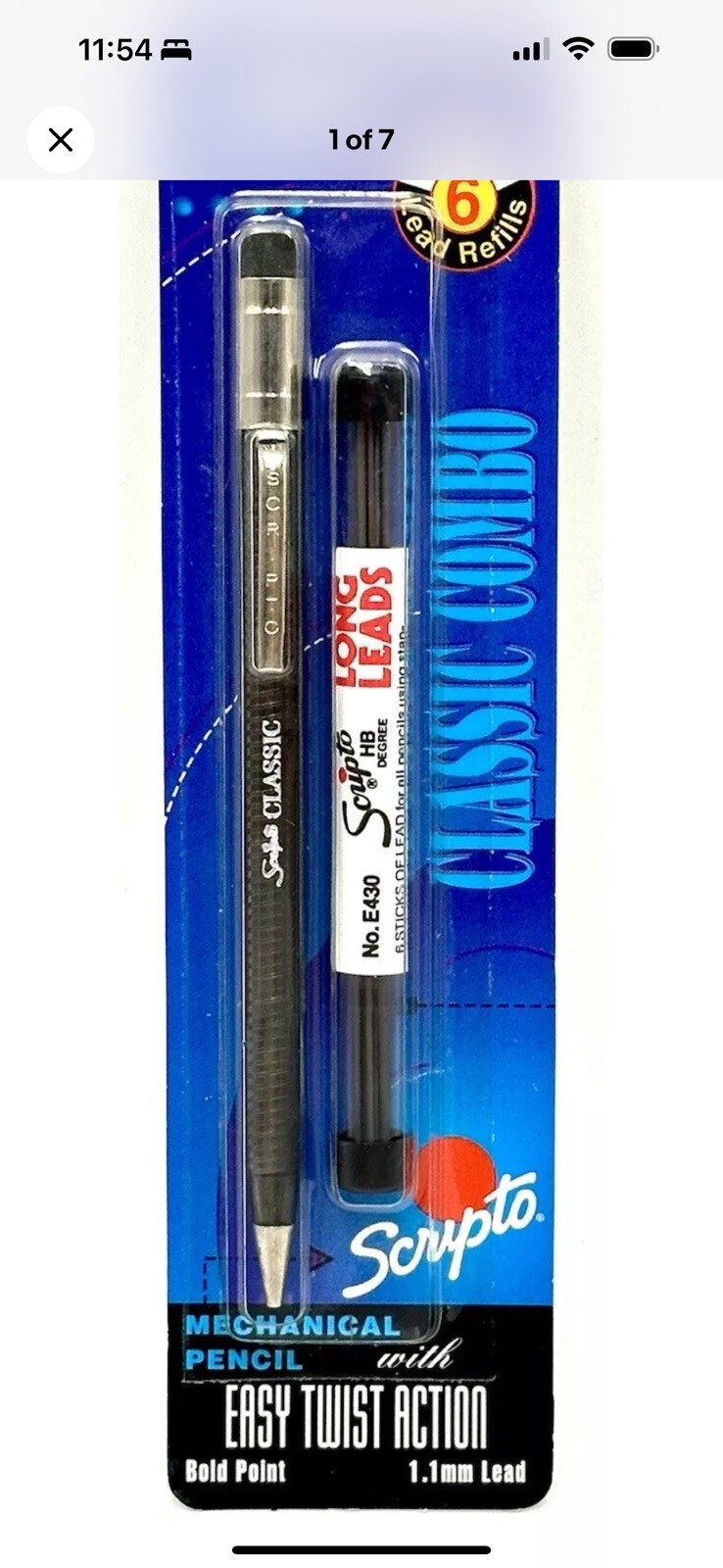 VTG 1993 Scripto Classic Combo Twist Mechanical Pencil 1.1 02319 W/Refill Black