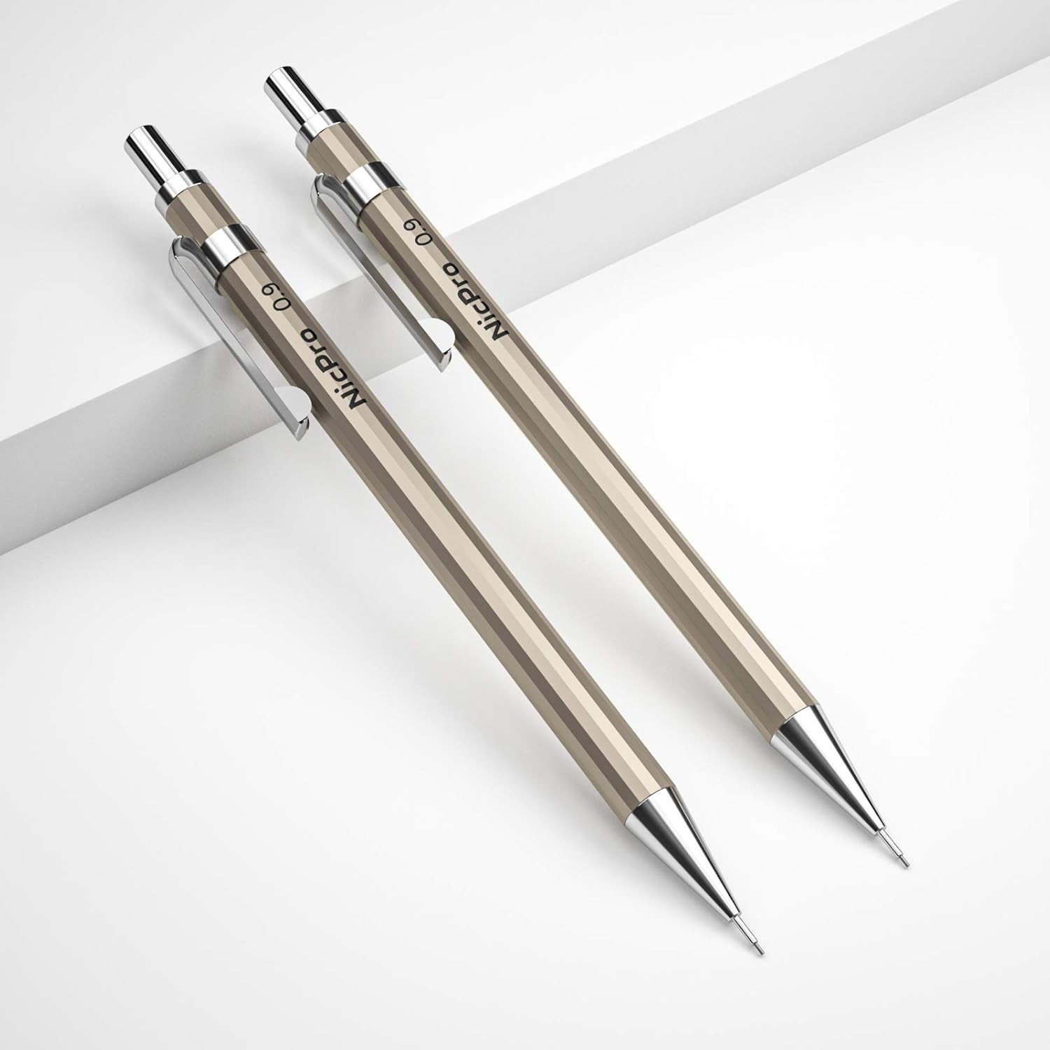 2 PCS 0.9 Mm Metal Mechanical Pencils Set, Drafting Pencil for Artist Writing, S